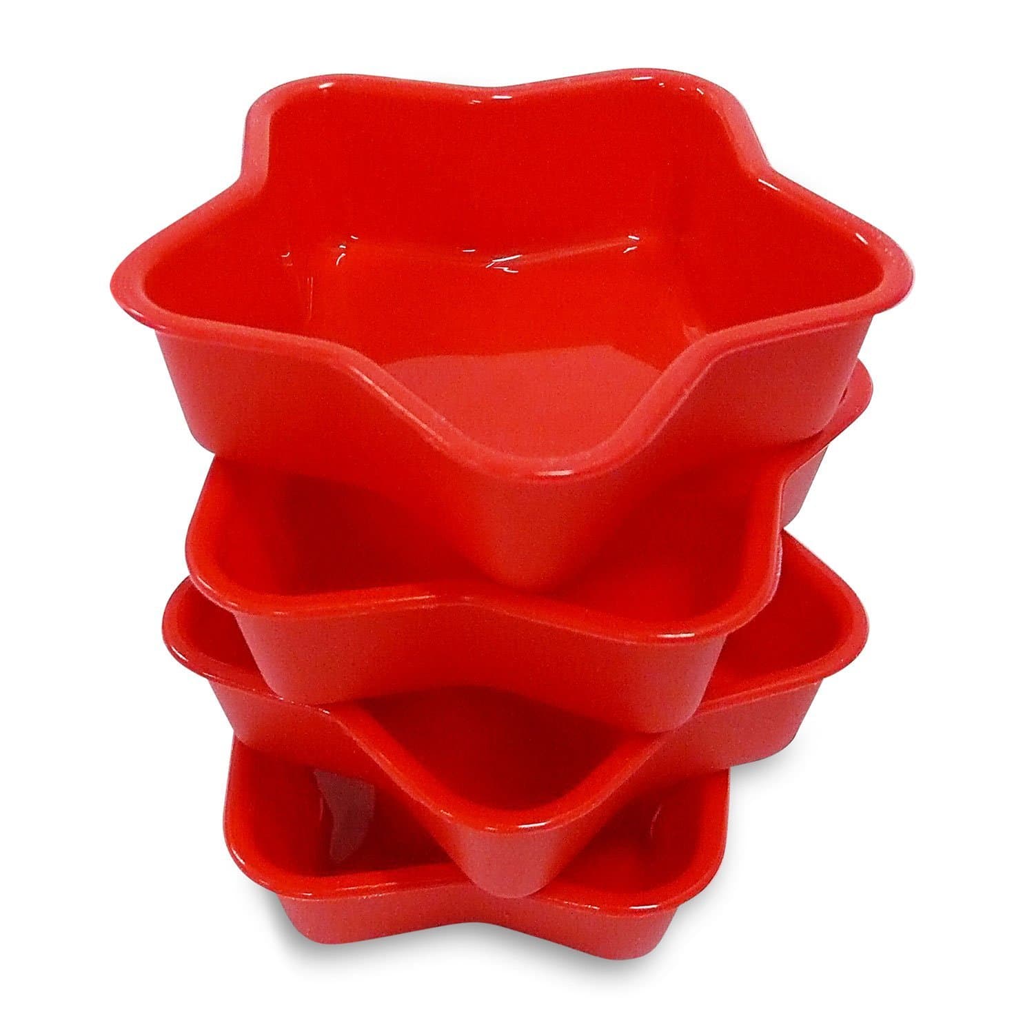 Kitchen Haven Silicone Moulds, Star-Red, 4-Pack