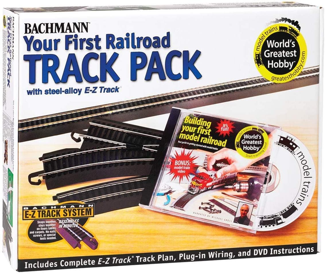 Trains Snap-Fit E-Z TRACK WORLD’S GREATEST HOBBY TRACK PACK - Steel Alloy Rail With Black Roadbed - HO Scale , White Medium