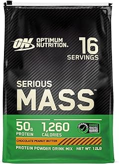 Optimum Nutrition Serious Mass, Chocolate Peanut Butter, 12 Pound
