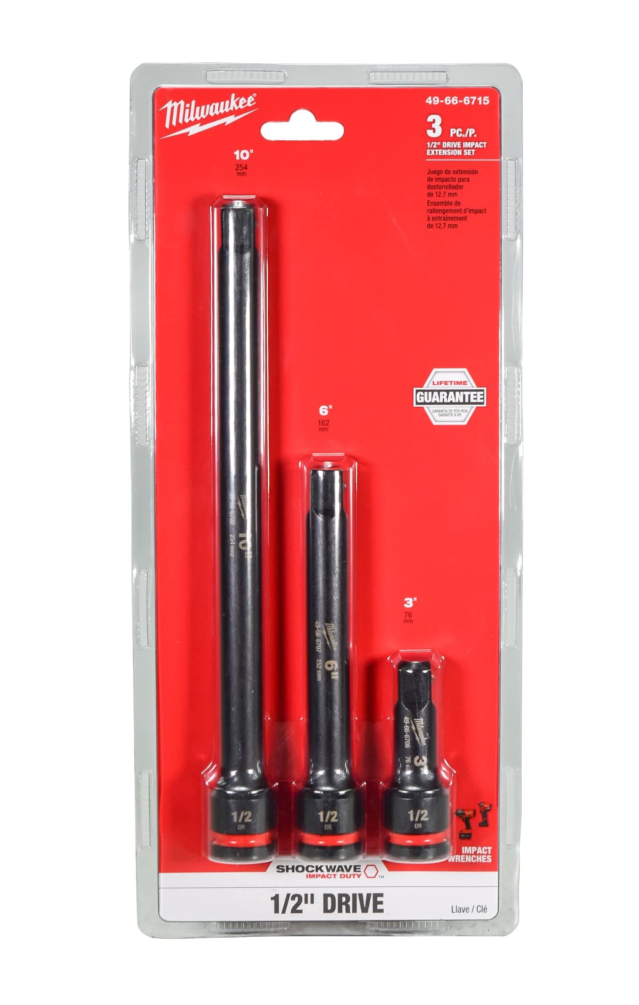 Electric - 3PC Shockwave IMP Duty 1/2DR Extension Set