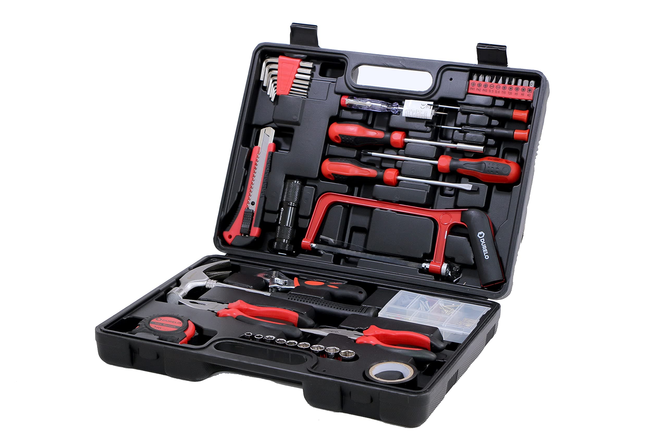 DURELOHTK-126 Hand Tool Kit (Red, 126 Pieces)
