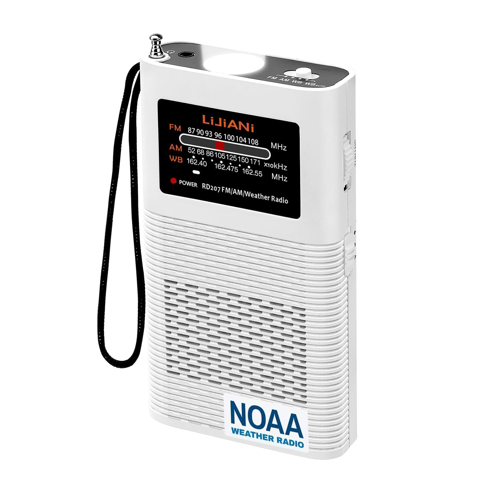 NOAA Weather Radio Portable AM FM Transistor Battery Operated by1500MAH Battery with Strong Flashlight Emergency SOS Alarm Ultra-Long Antenna Best Reception Hurricane Tools