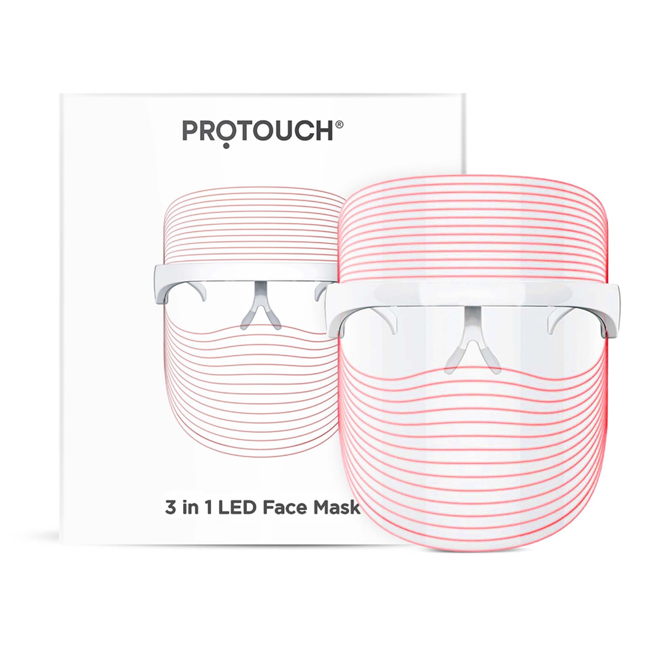 PROTOUCH 3 in 1 LED Face Mask | For Glowing Clean & Clear Skin | Anti Acne & Anti Ageing | Skin Rejuvenation | Facial at home | For All Skin Type | For Men & Women (unisex)