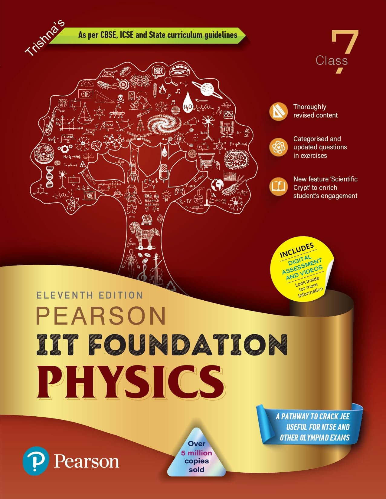 Pearson IIT Foundation'24 Physics Class 7, As Per CBSE, ICSE . For JEE | NEET | NSTE | Olympiad|Free access to elibrary, vidoes & Myinsights Self Preparation - 6th Edition By Pearson (OLD EDITION)