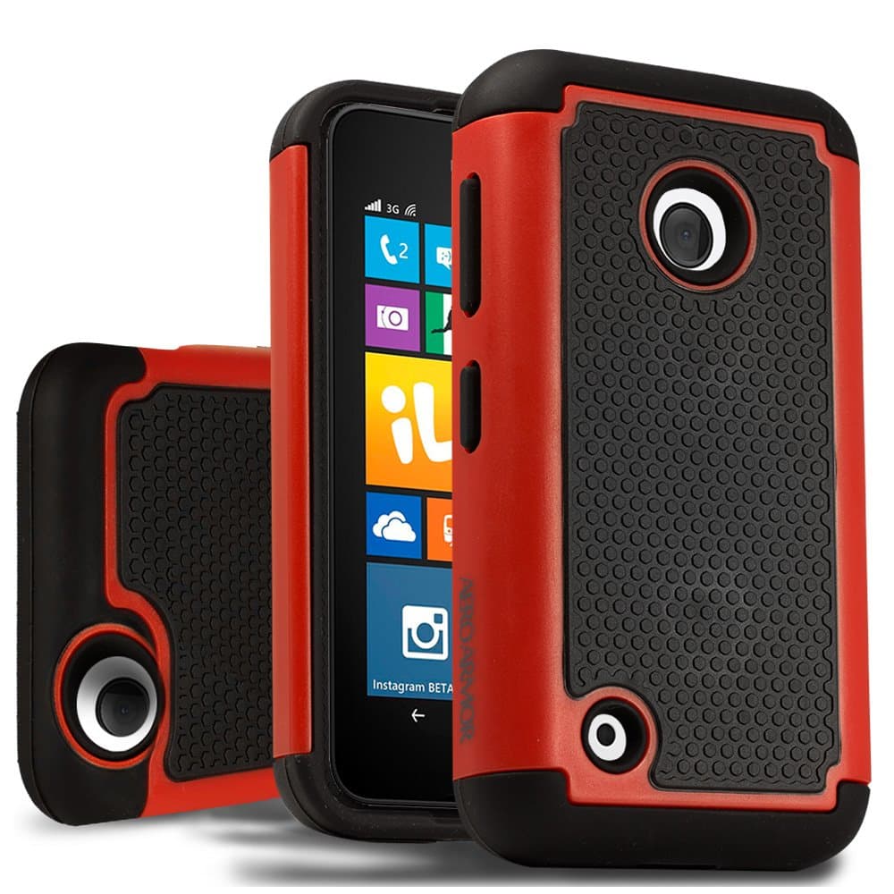 Nokia Lumia 530 Case, AERO ARMOR Protective Case for Nokia Lumia 530 RED