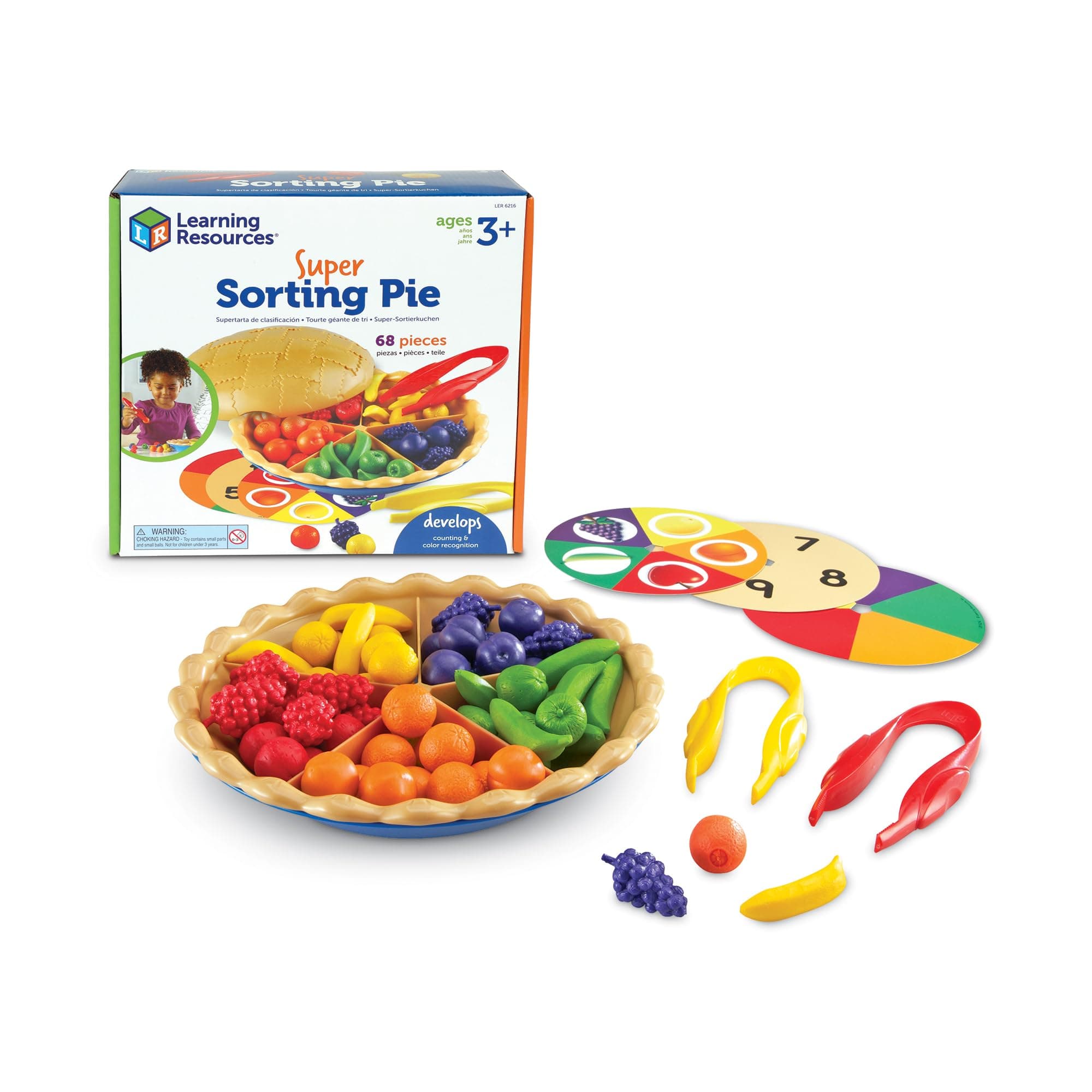 Learning Resources Super Sorting Pie, Ages 3+, Early Numeracy Counting Toy, 9.1 x 9.4 x 3.7 inches, Fine Motor Skills, Colour Recognition