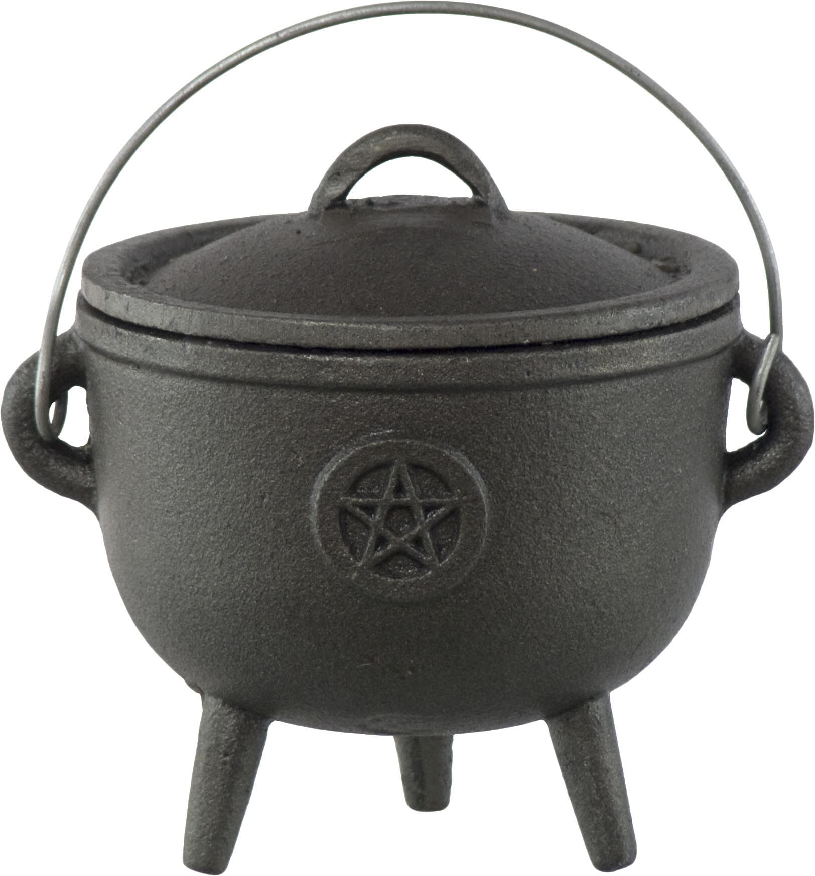 Cast Iron Cauldron 4.5-inch Pentacle Incense Burner