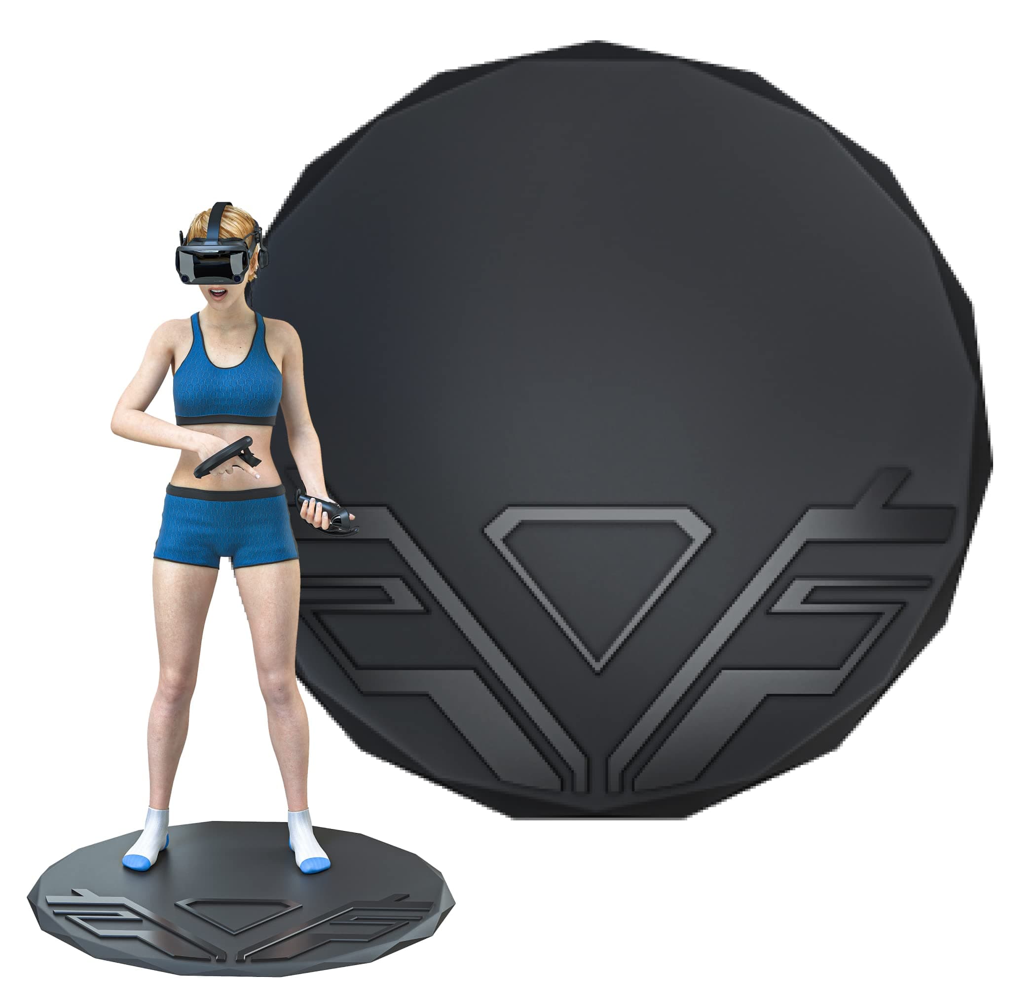Skywin VR Mat Round - Virtual Reality Matt Helps Determine Direction and Position of Your Feet During Game, Prevents Players from Hitting and Breaking Objects in Surroundings