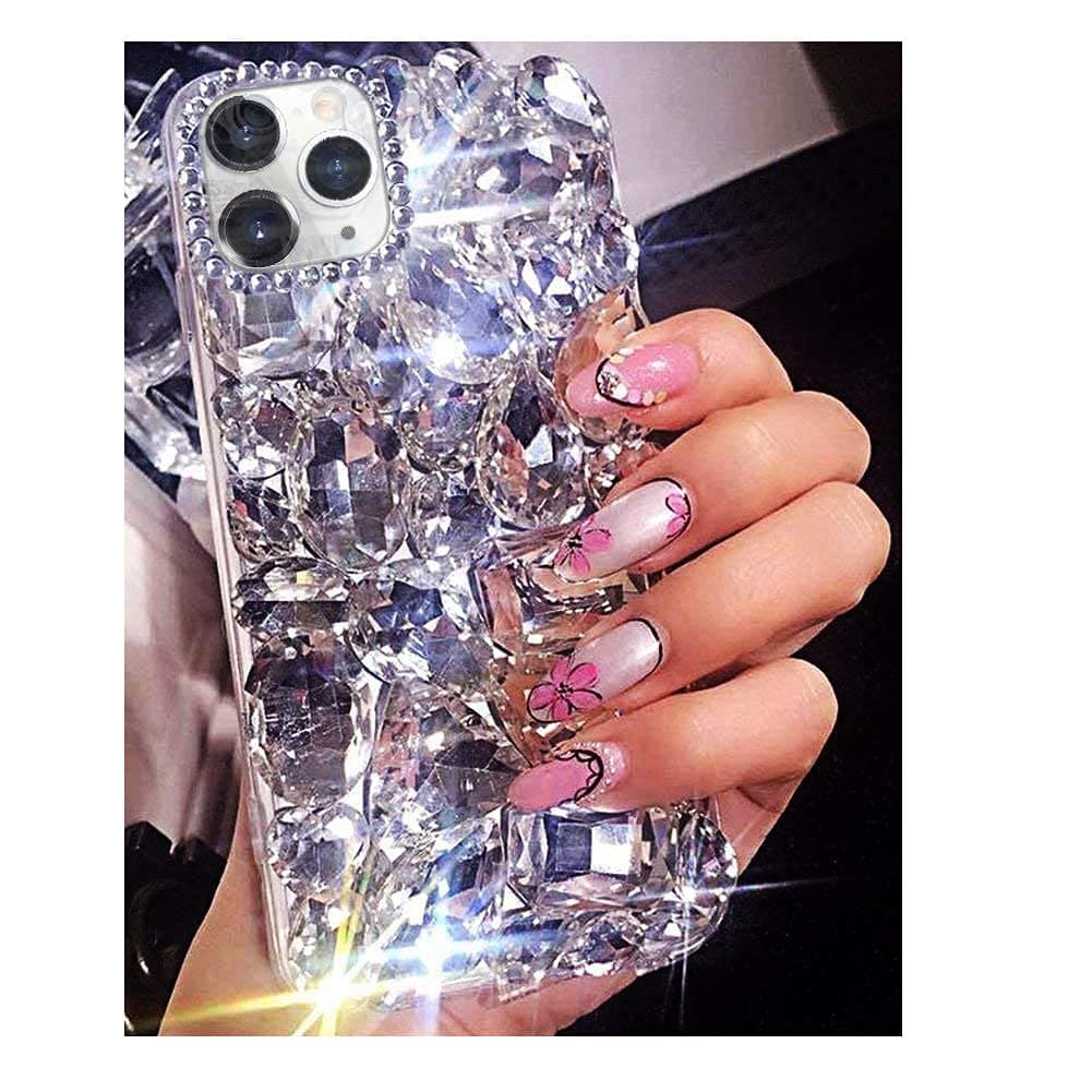 Bonitec for iPhone 11 Pro Max Case 3D Glitter Sparkle Bling Case Luxury Shiny Crystal Rhinestone Diamond Bumper Clear Gems Protective Case Cover