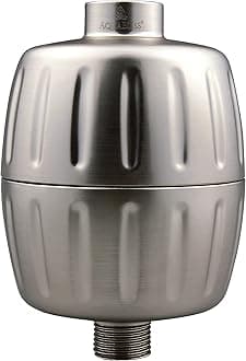 HD Heavy Duty High Output Shower Filter – Latest Superior Advanced 30x Filter Media - Universal Multi-Stage Shower Head Filter for Chemicals, Chlorine, Pesticides (SF500) - Brushed Nickel