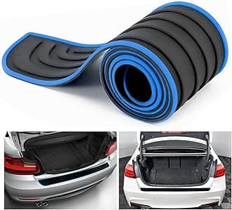 Esteopt Universal Car Rear Bumper Guard Protector - Anti-Scratch Rubber Cover Strip for Pickup Truck SUV (36" x 2.7") (Blue)