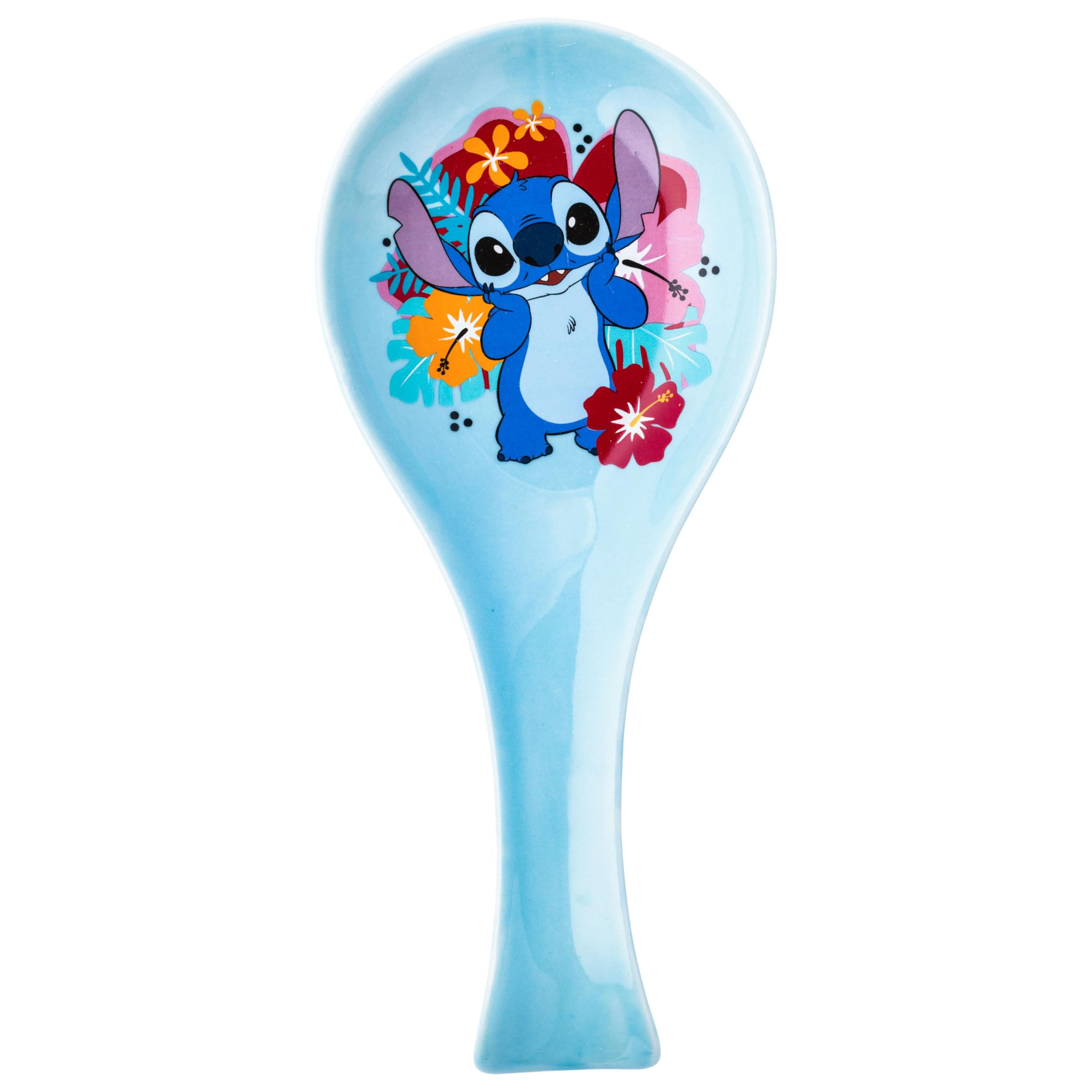 Silver Buffalo Disney Lilo and Stitch Ceramic Spoon Rest Featuring Stitch, 9.45” x 1” x 4.25”