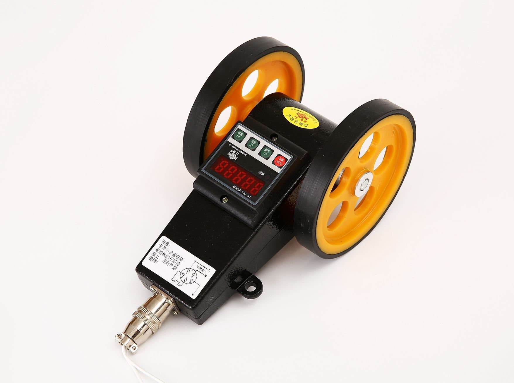 Roller-Type Digital Length Meter Counter Length Measuring Wheels with encoder wheel and alarm output control Fuction and Digital Display 110VAC