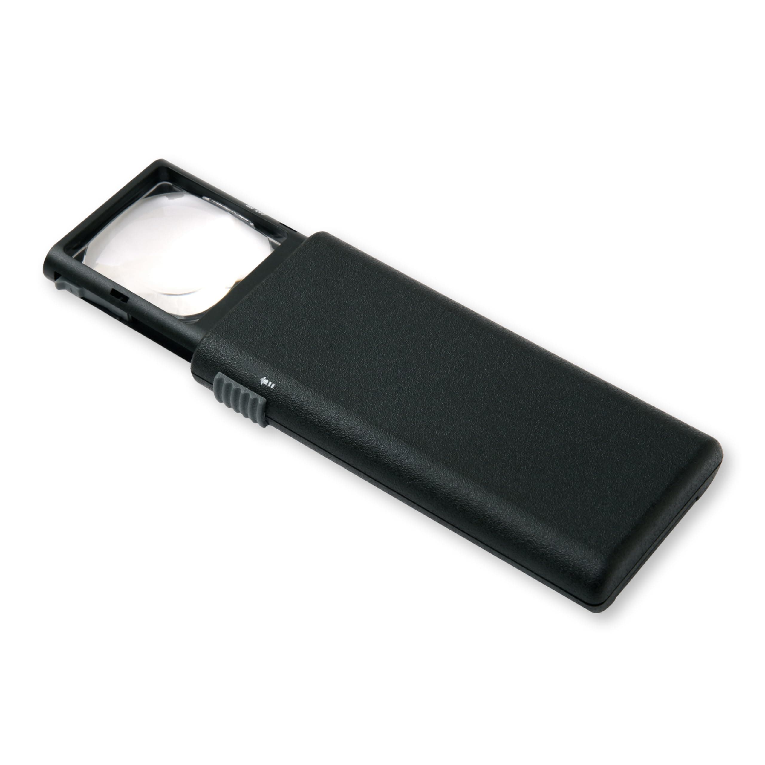 LumiPop 5x Power LED Lighted Slide-Out Aspheric Magnifier (LP-66) , Black