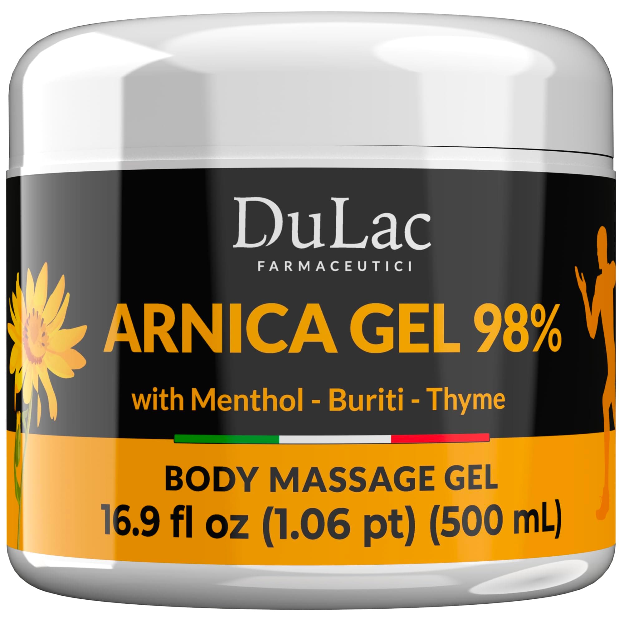 Dulac Arnica Body Massage Gel – Water-Based Cosmetic Massage Gel with Arnica Montana, Fast-Absorbing Lightweight Texture, Non-Greasy Feel, Dermatologically Tested, 16.9 fl oz