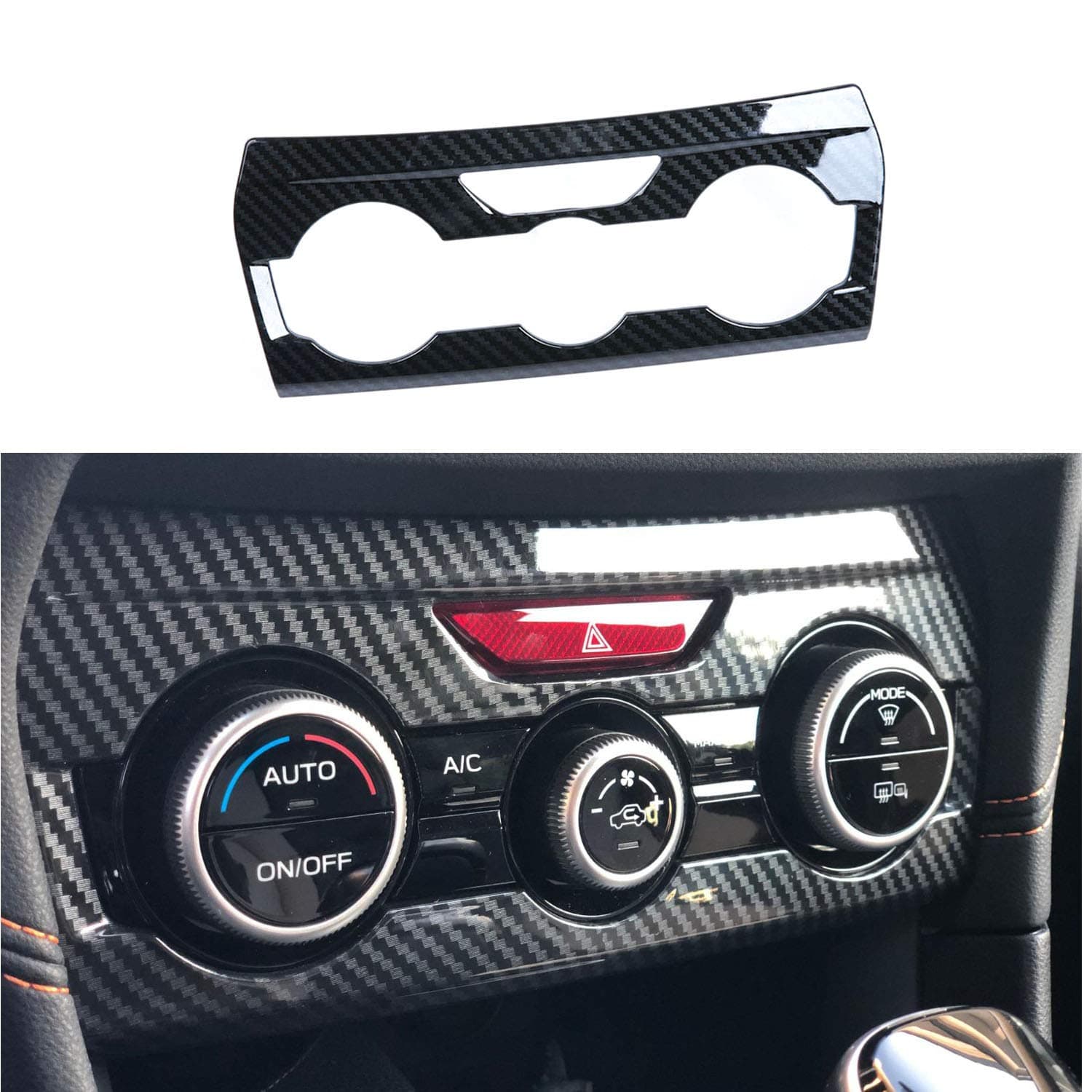 Ramecar for Subaru Interior Console Dashboard Panel Air Condition Cover Trim for Subaru Crosstrek Impreza 2018 2019 2020 (Carbon Fiber Grain)