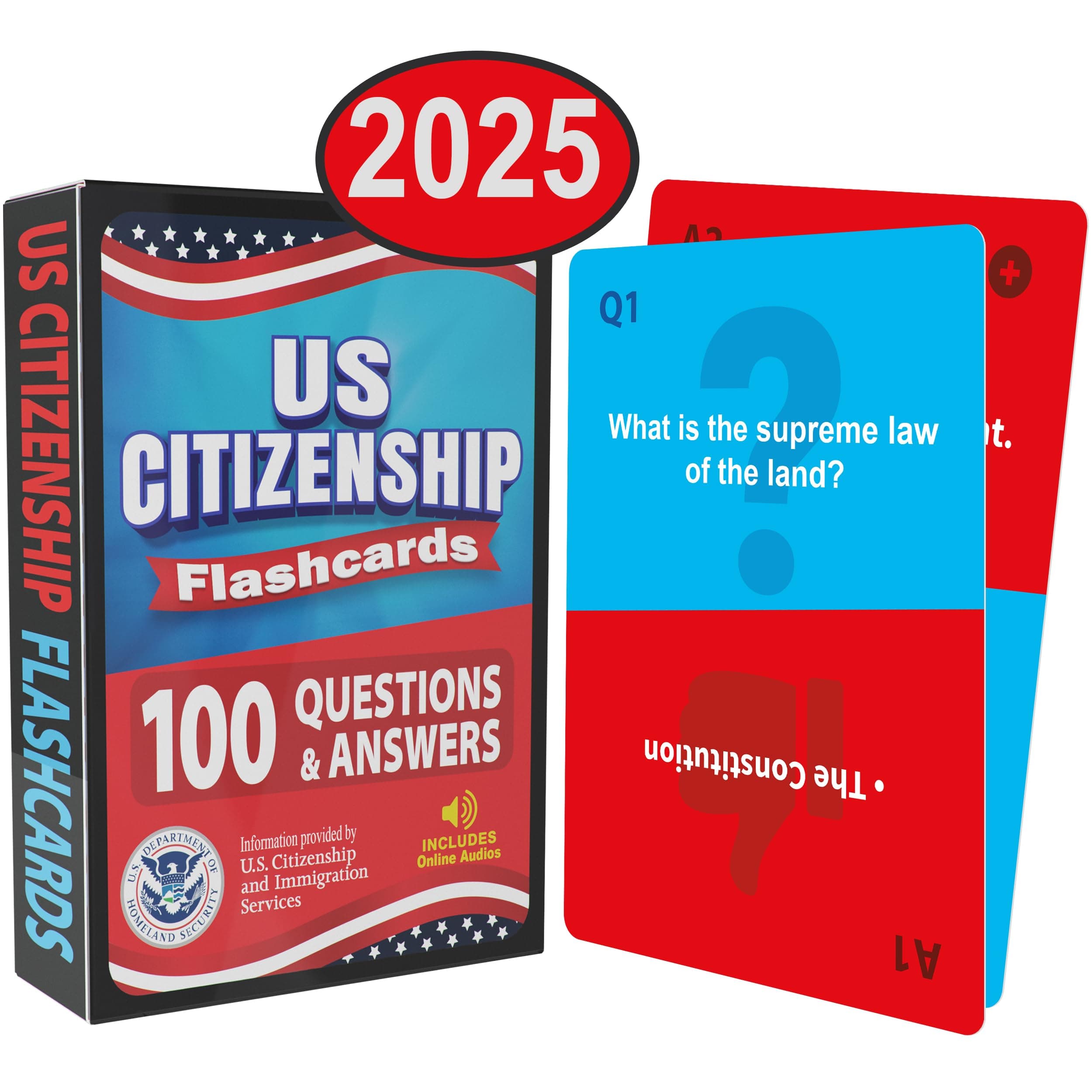 US Citizenship Civics Flashcards 2018 - Includes Online Audios for Naturalization Test. Learn all 100 Official USCIS Civics Questions and Answers in only 20 days. USCIS Civics Flash Cards.