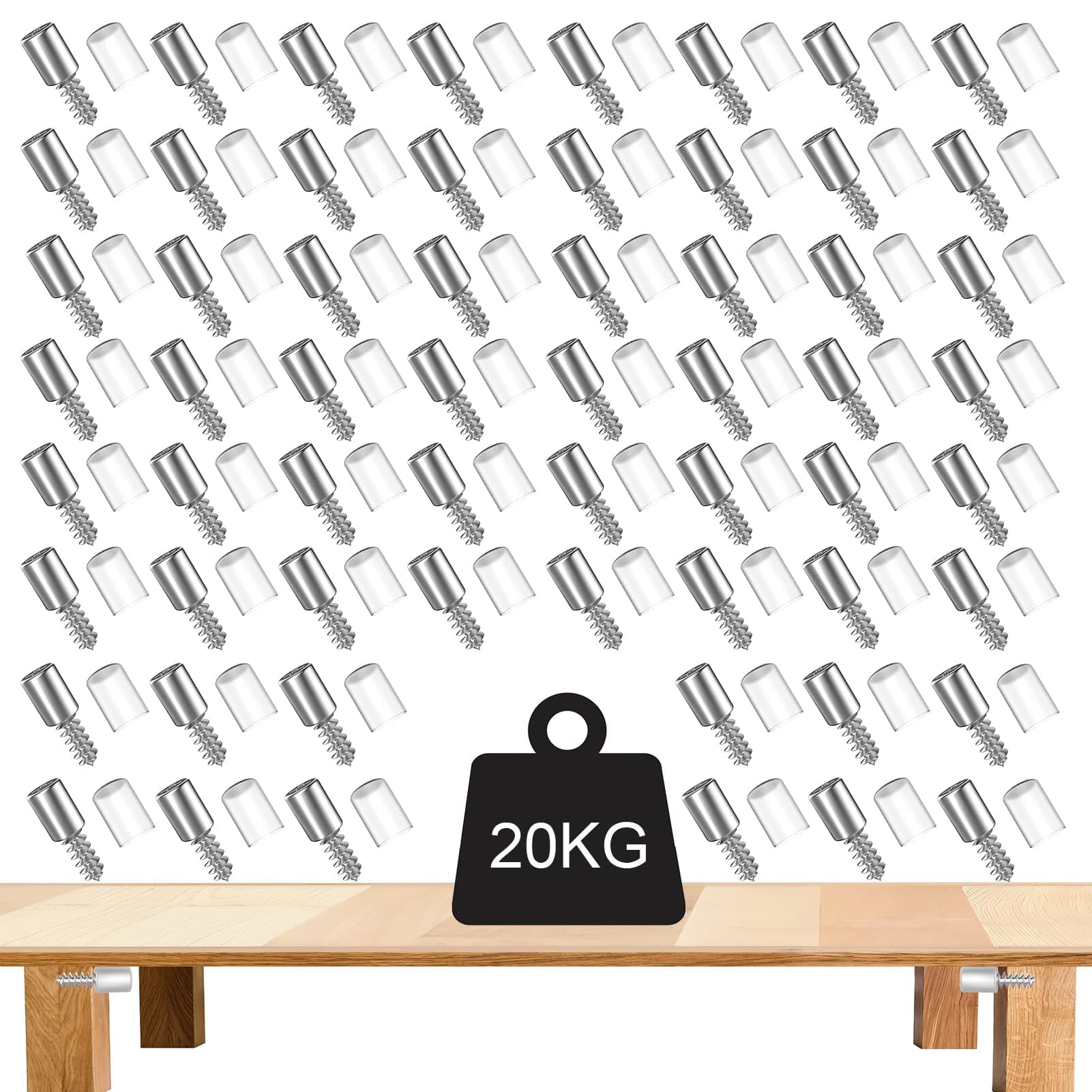 60pcs self tapping screws cabinet laminate support, shelf support pegs with Non-Slip Sleeve Shelf Pins for Furniture & Cabinet Closet Shelf Support, Kitchen Cupboard Shelf Supports Pegs