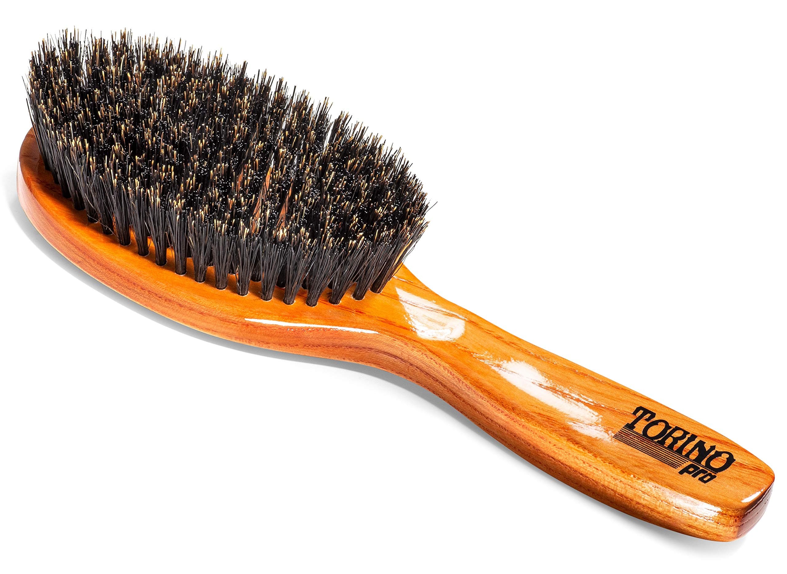 TORINO PRO WAVE BRUSHES BY BRUSH KING #1110 - - Medium Oval Palm/Military with Long Handle 360 s