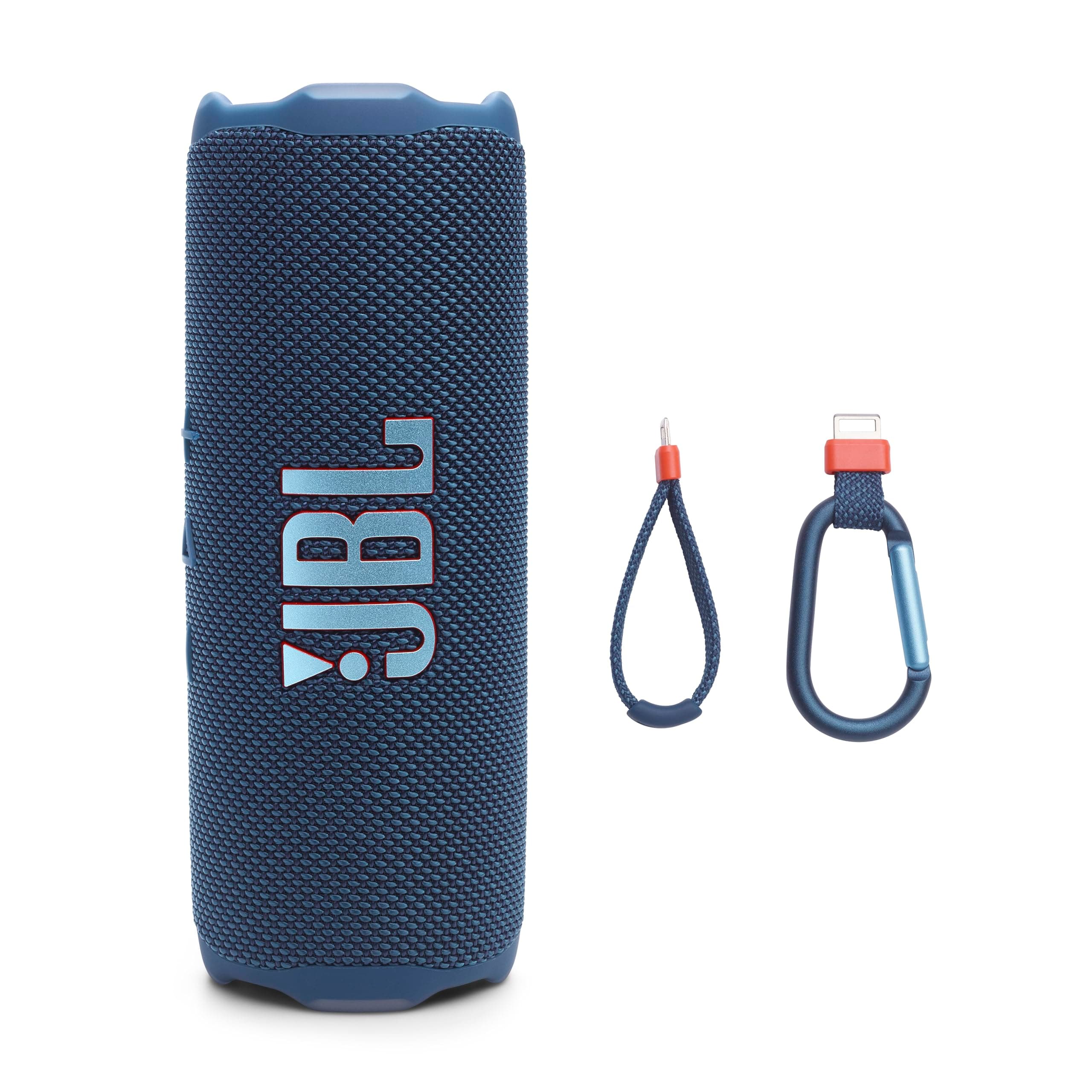 Flip 7 - Portable Waterproof and Drop-Proof Speaker, Bold JBL Pro Sound with AI Boost, 16Hrs of Playtime, and PushLock System with Interchangeable Accessories (Blue)