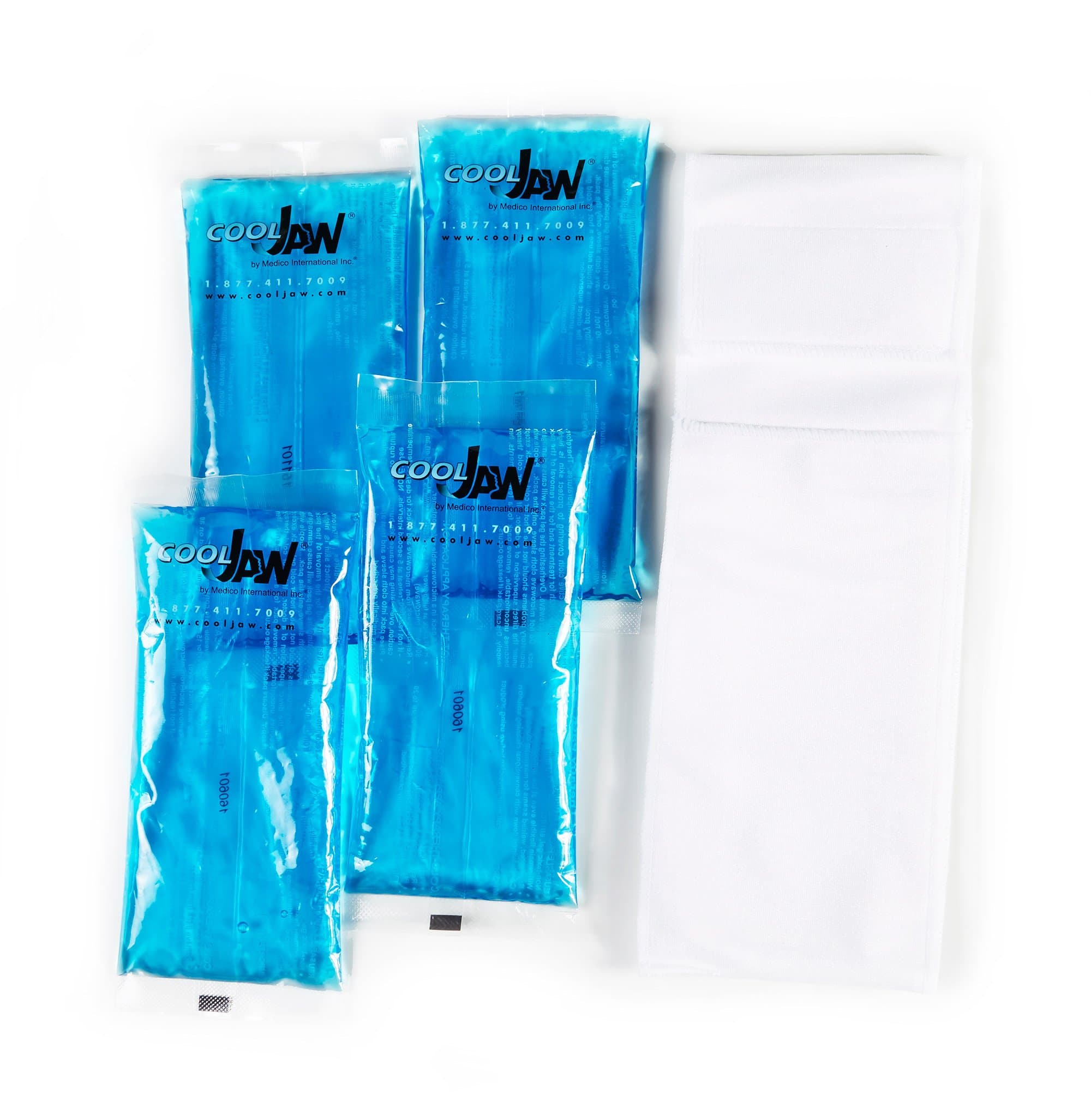 TMJ Soft Stretch Wrap with Chin Cup with 4 Hot & Cold Packs by Cool Jaw