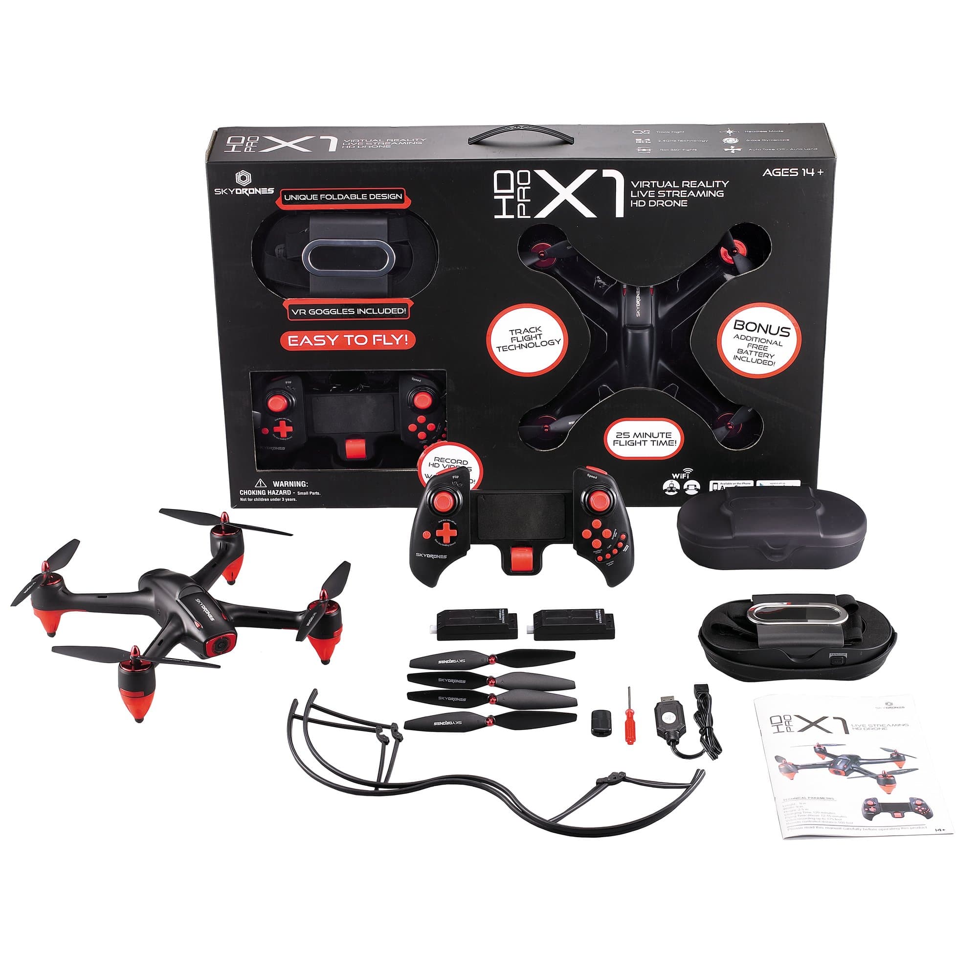 HD Pro X1 HD Virtual Reality Live Streaming Drone (Color May Vary)