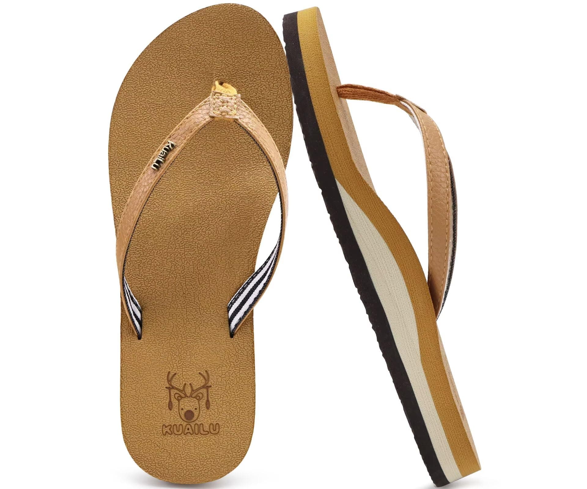 KuaiLu womens Arch Support Flip-Flop