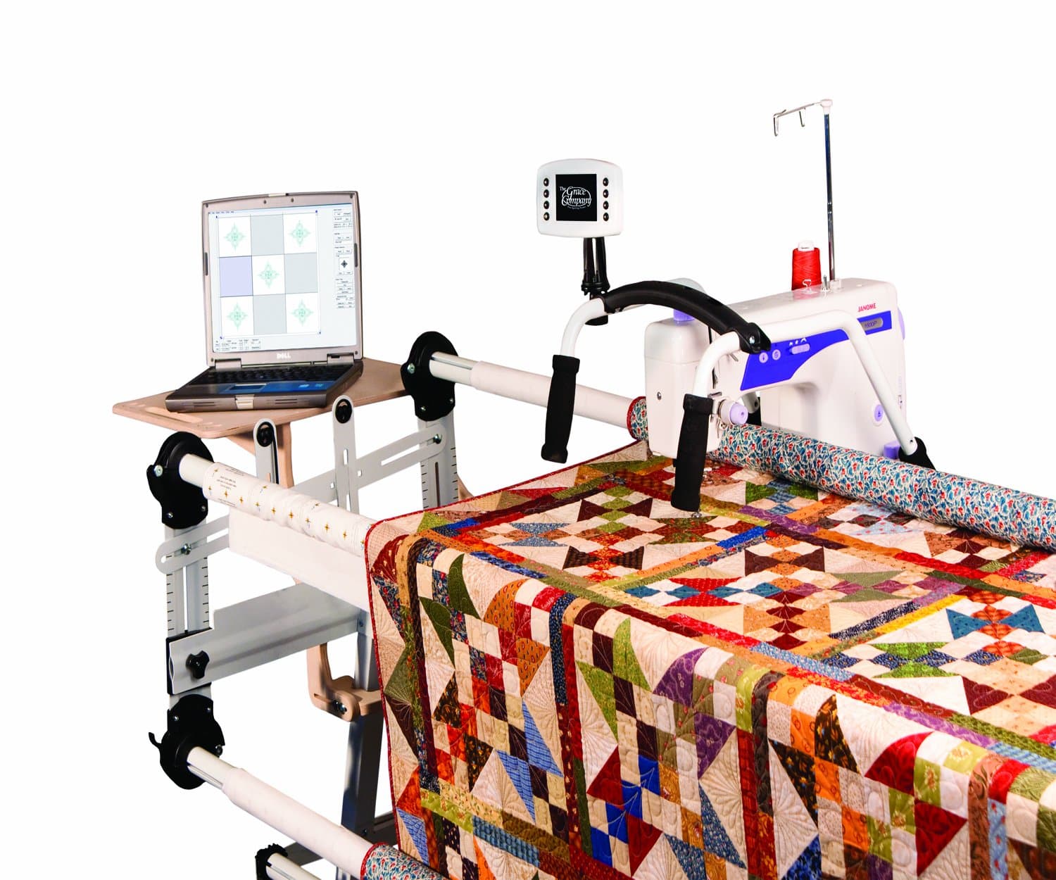Grace QuiltMotion Professional Computer Automated Quilting System Compatible For Sewing Machine: Viking Mega Quilter 18-8