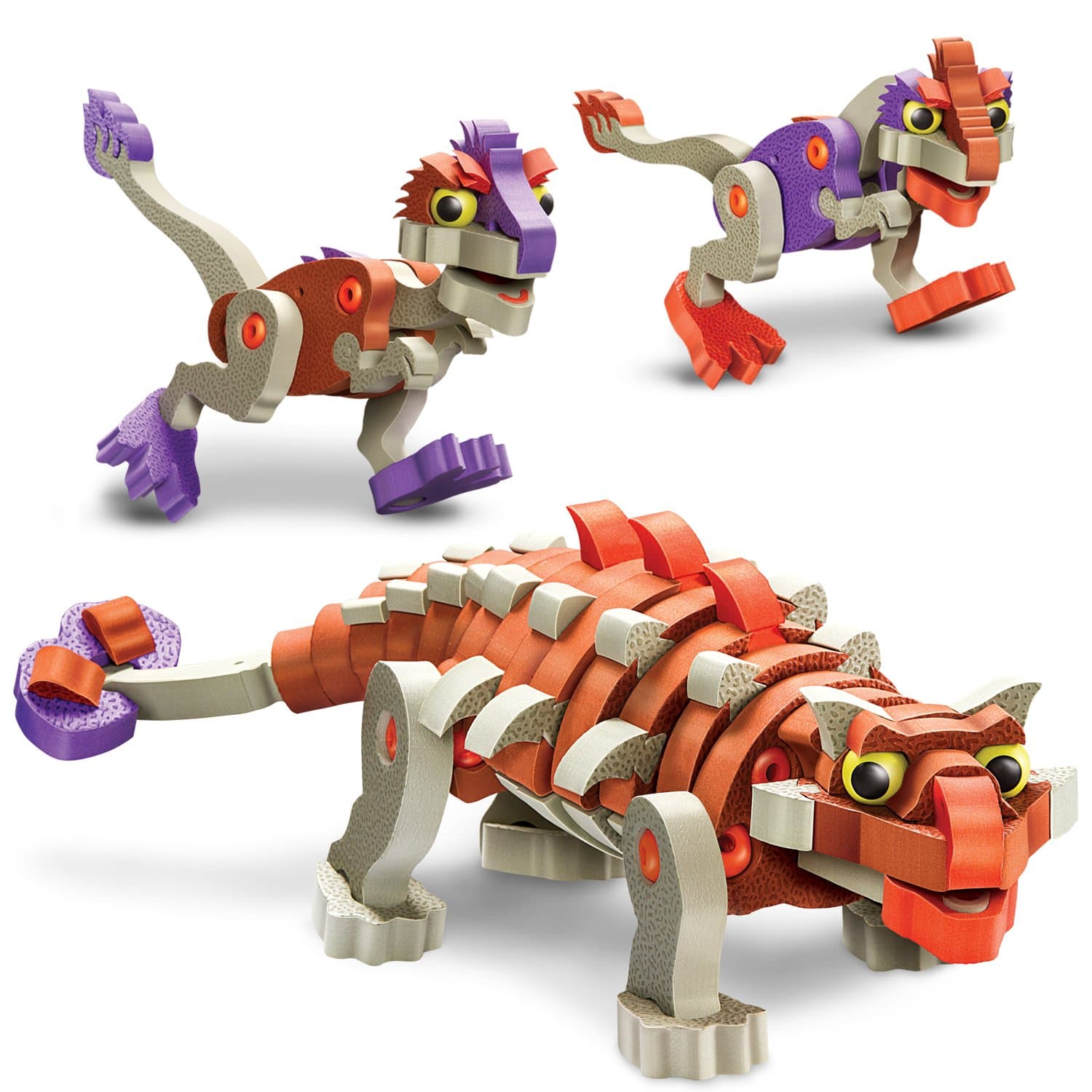 Bloco Ankylosaur & Young Raptors Dinosaur Construction Kit