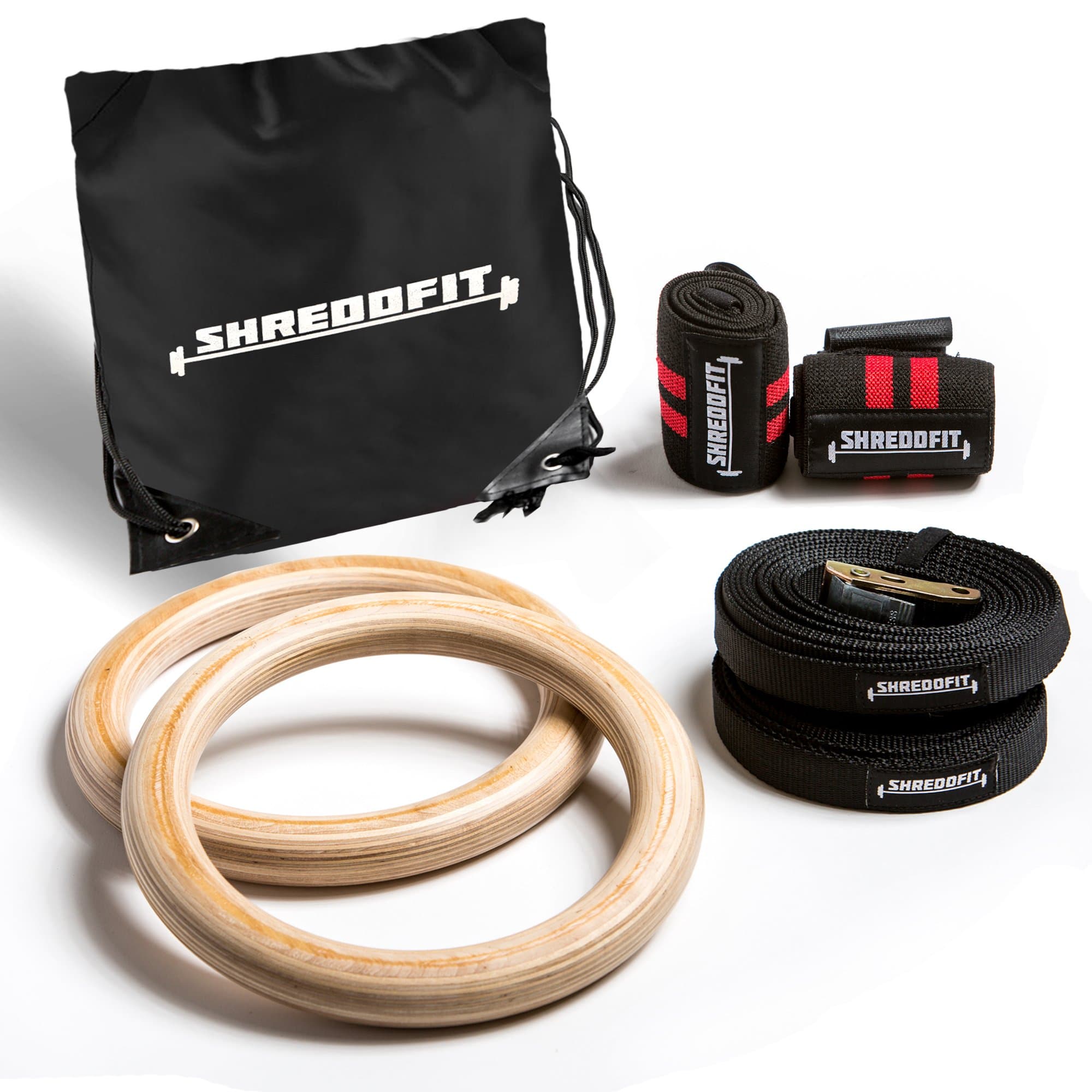 2018 Premium Training Rings Value Pack | Bonus Wrist Wraps & Carry Bag | Adjustable Straps | Gymnastics | Home & Gym Fitness | WOD | Pull Ups & Muscle Ups | Cross Training