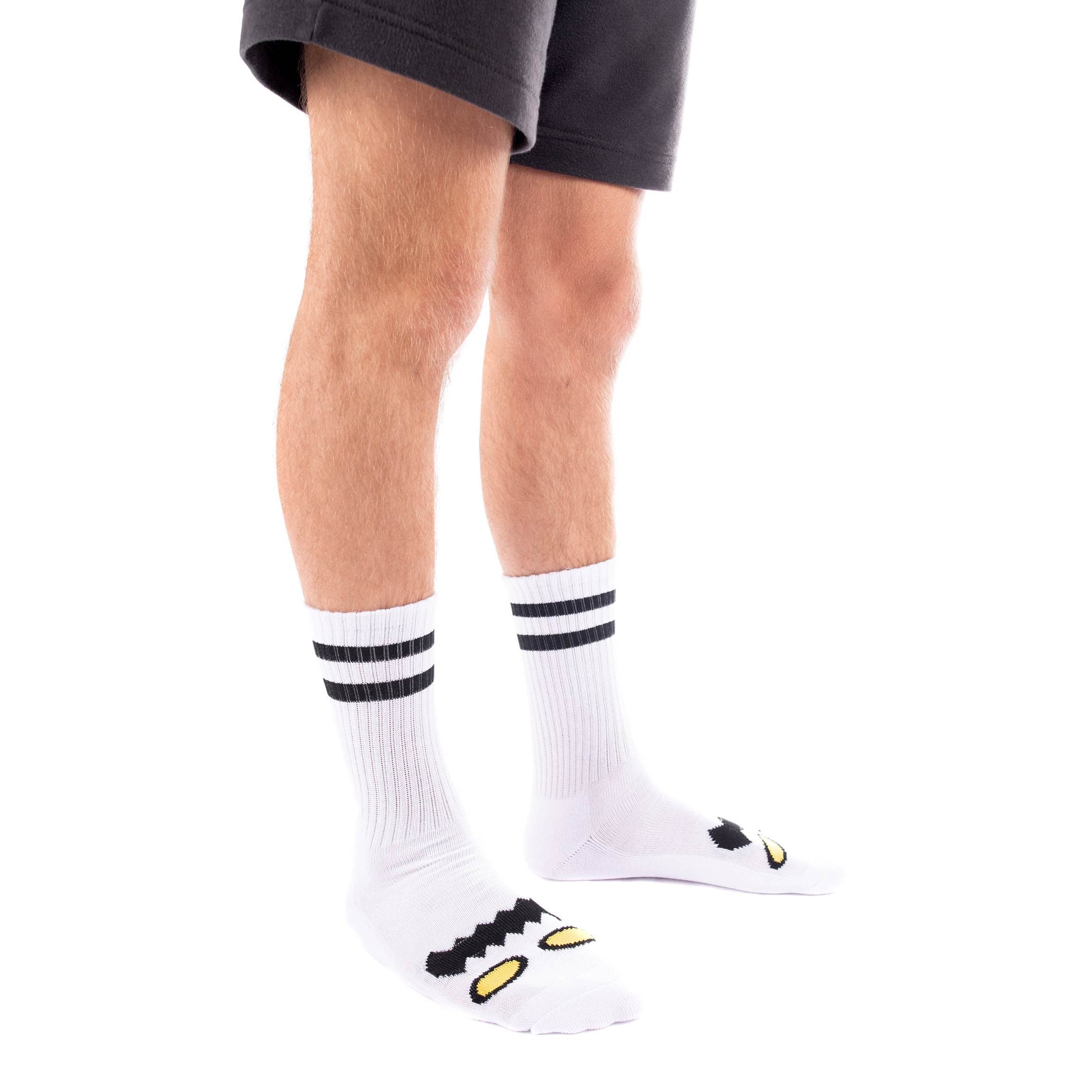 Aeiniwer Toy Machine Monster Face Crew Socks [White] Single Pair