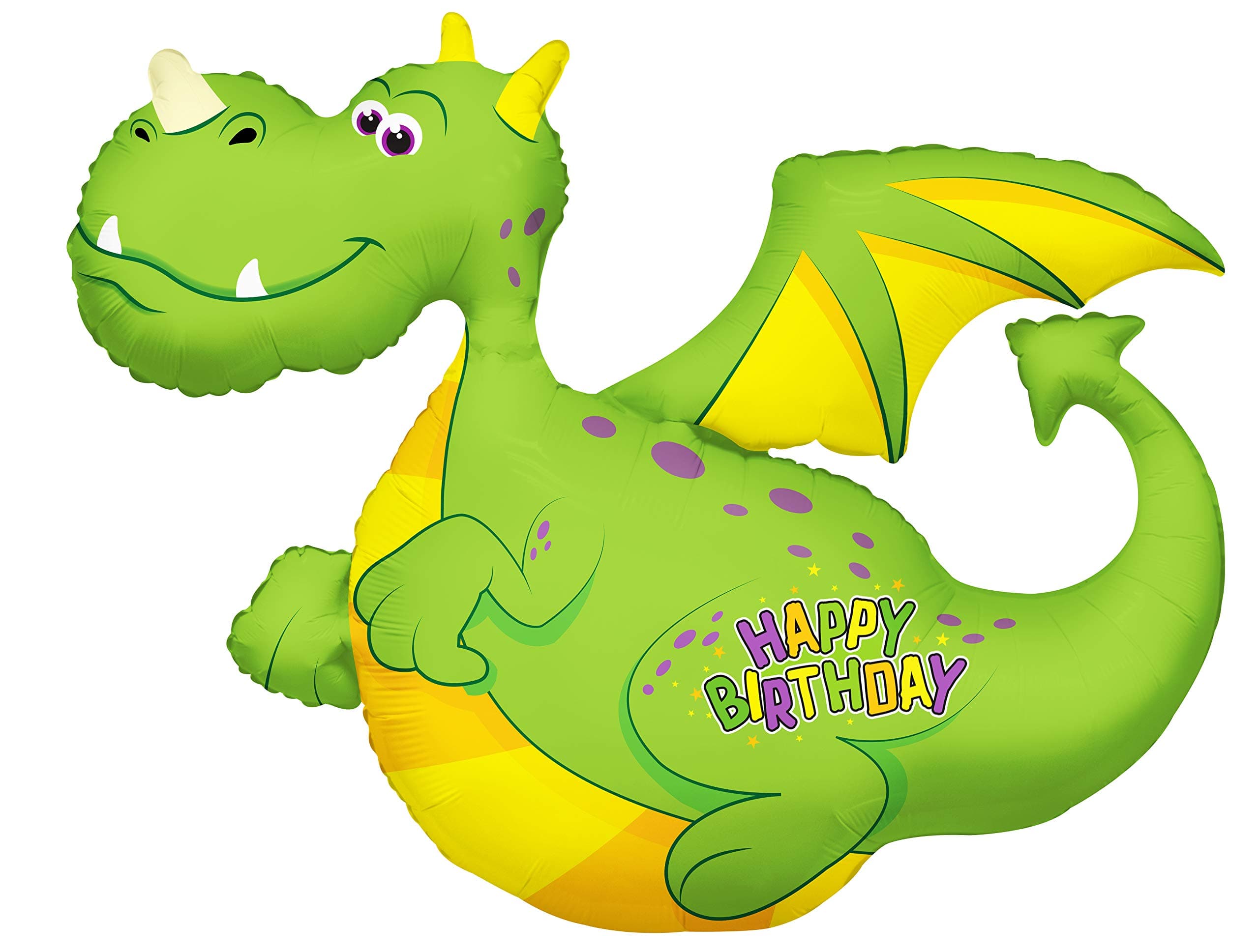 36" Birthday Dragon Shape Foil Balloon