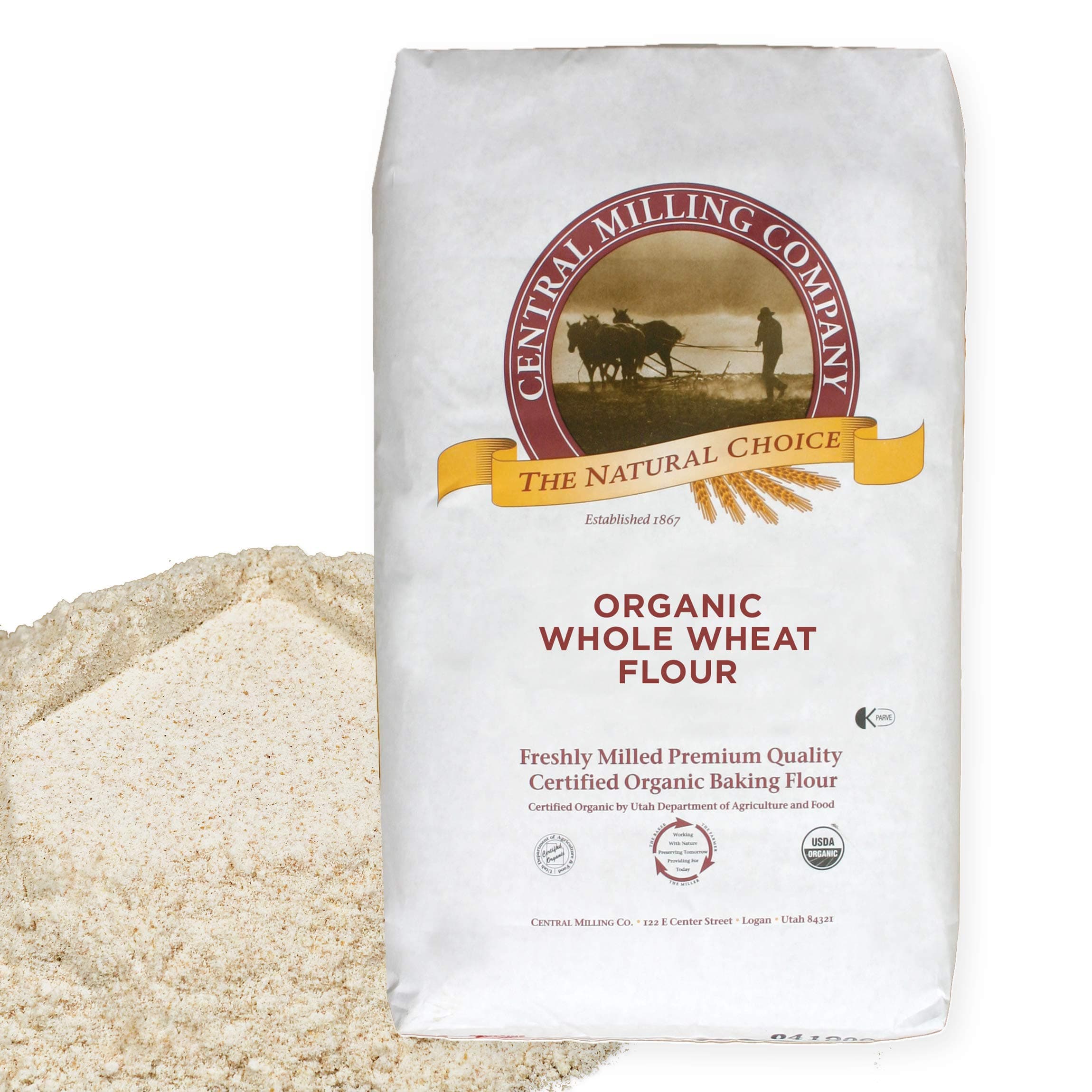 Organic 100% Whole Wheat Hi-Pro Fine Flour – 25 lb. bag