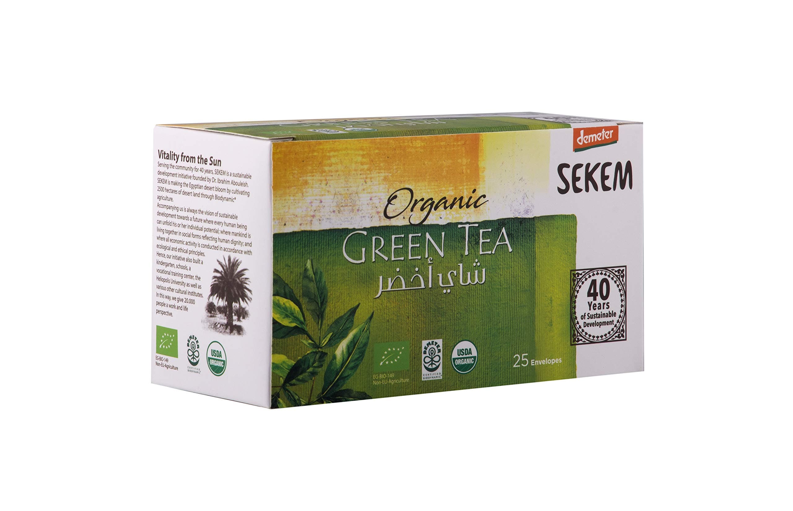 Sekem Organic Green Tea, 25 Tea Bag Envelopes