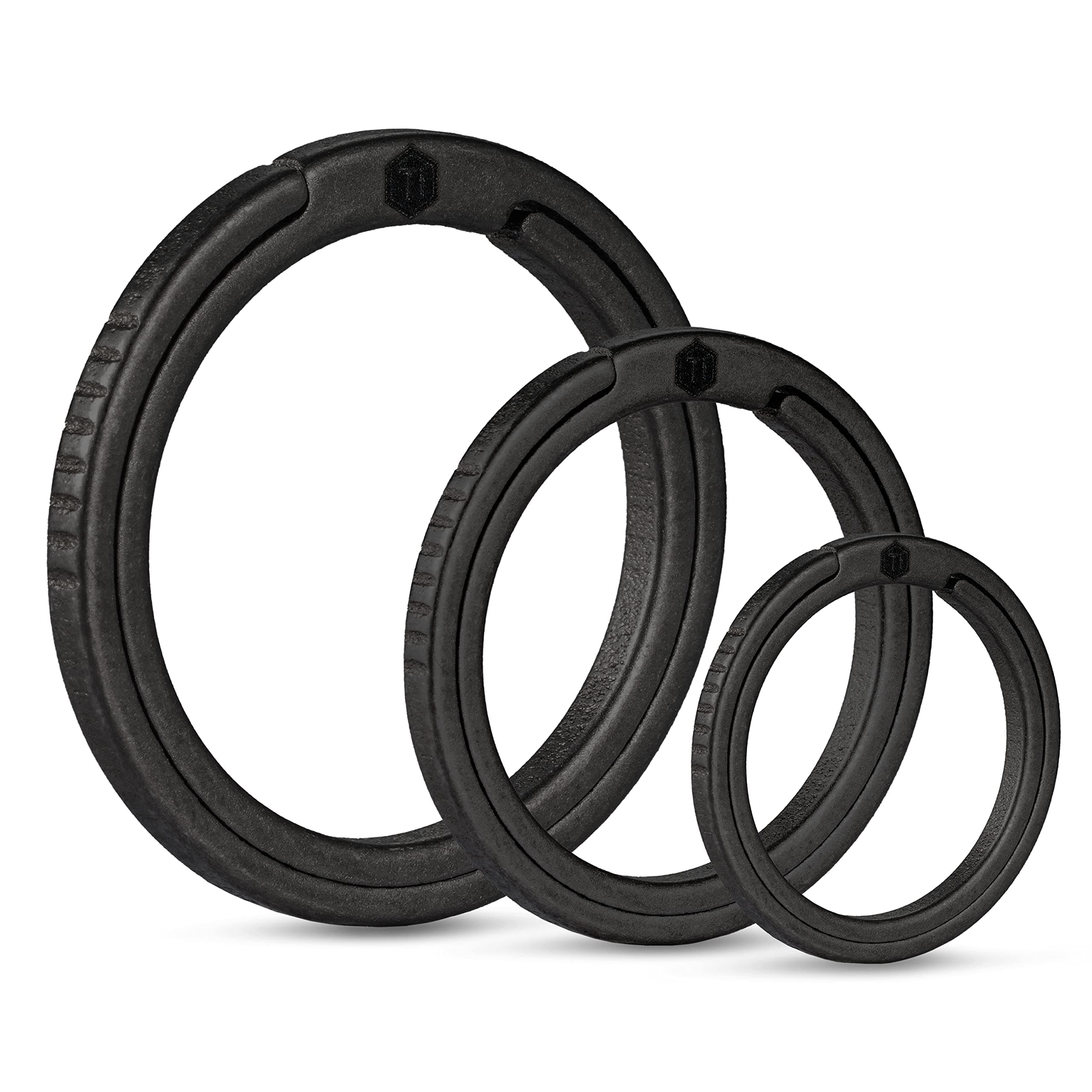 KA12BK Titanium Flat Key Rings 33/25/17.5mm for Key Carabiner (There are many variants, the number of key rings depends on the main picture)