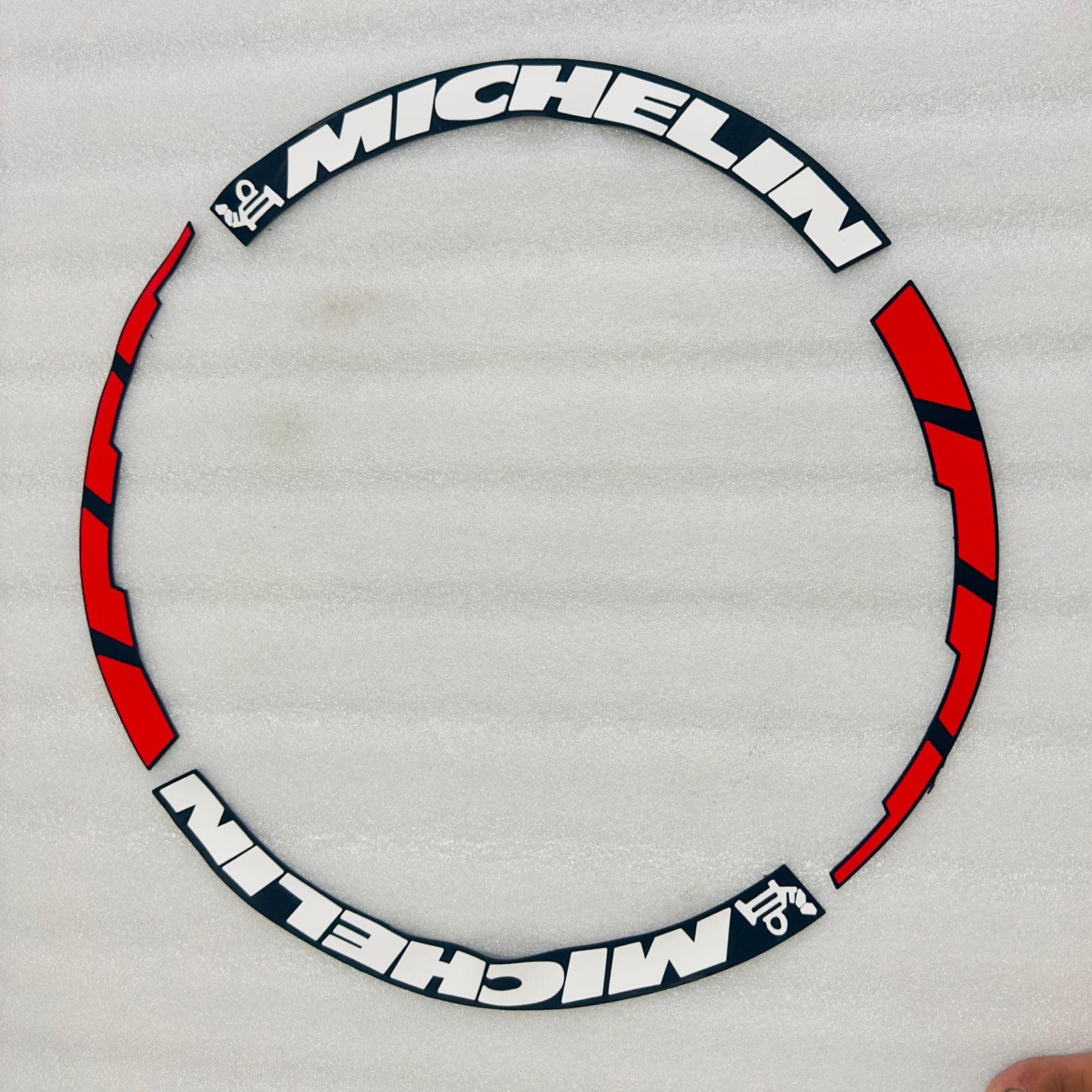 White Red Michelin Tires for 4 TYRE Customized Permanent Rubber Tyre 3D Stickers for Car Tyre Sticker for 4 Tyres Car Decoration Sticker.