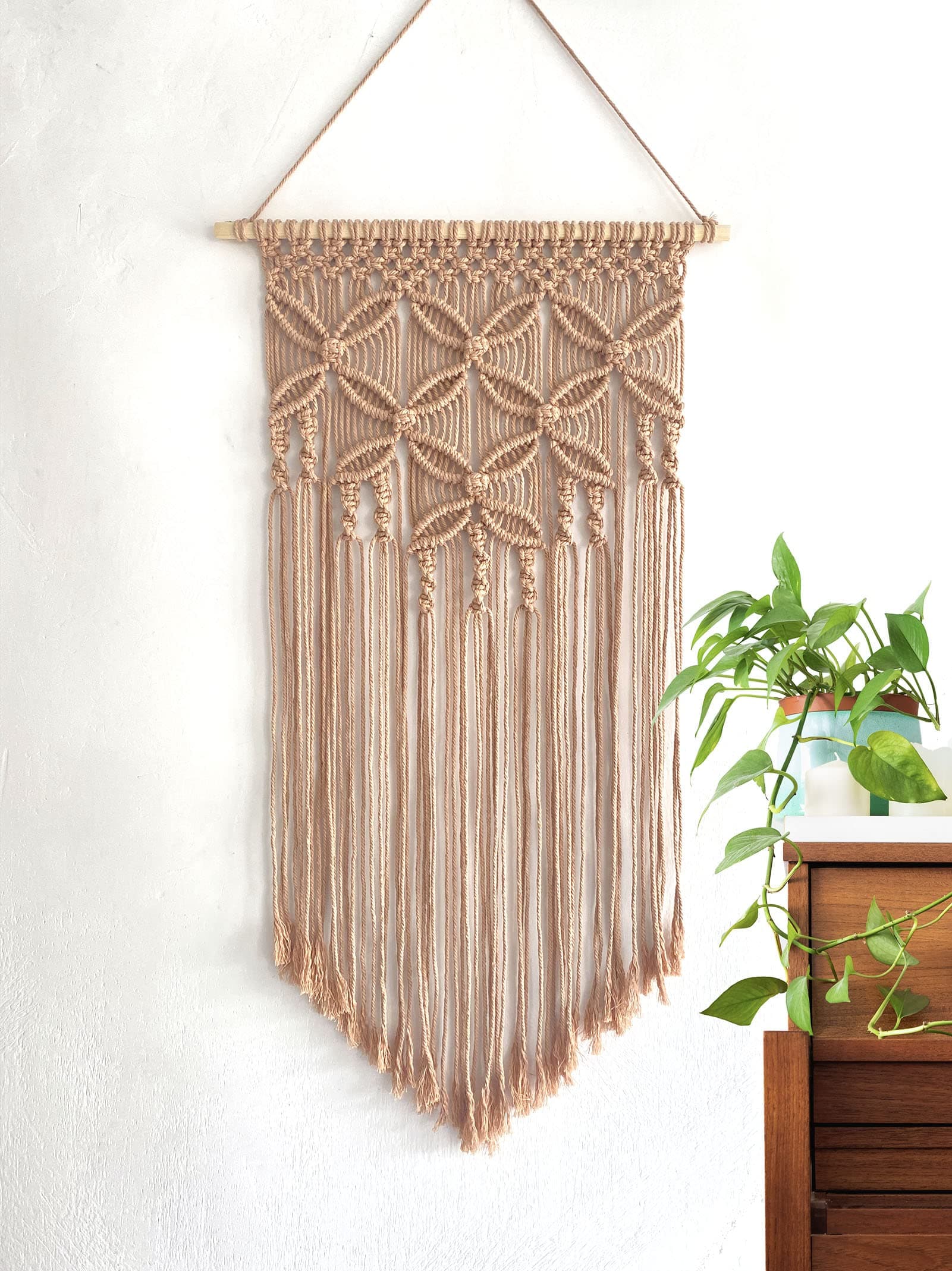 Winterdemoon Handmade Cotton Home Decor Macrame Wall Hanging Khaki