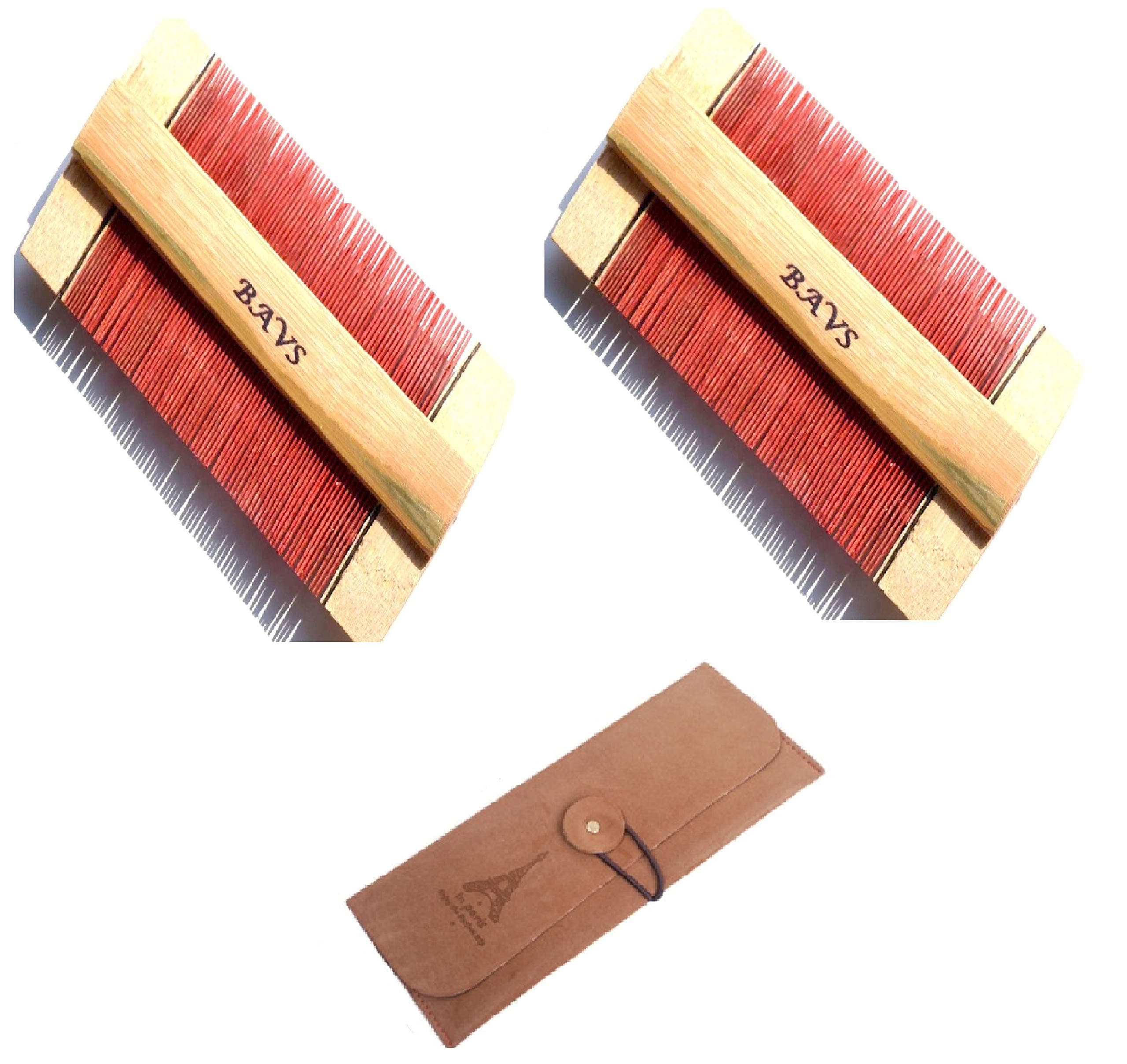 2 Pack Head Lice Comb licemeister comb.Double Sided bamboo with comb Cat Dog Pet massage Grooming
