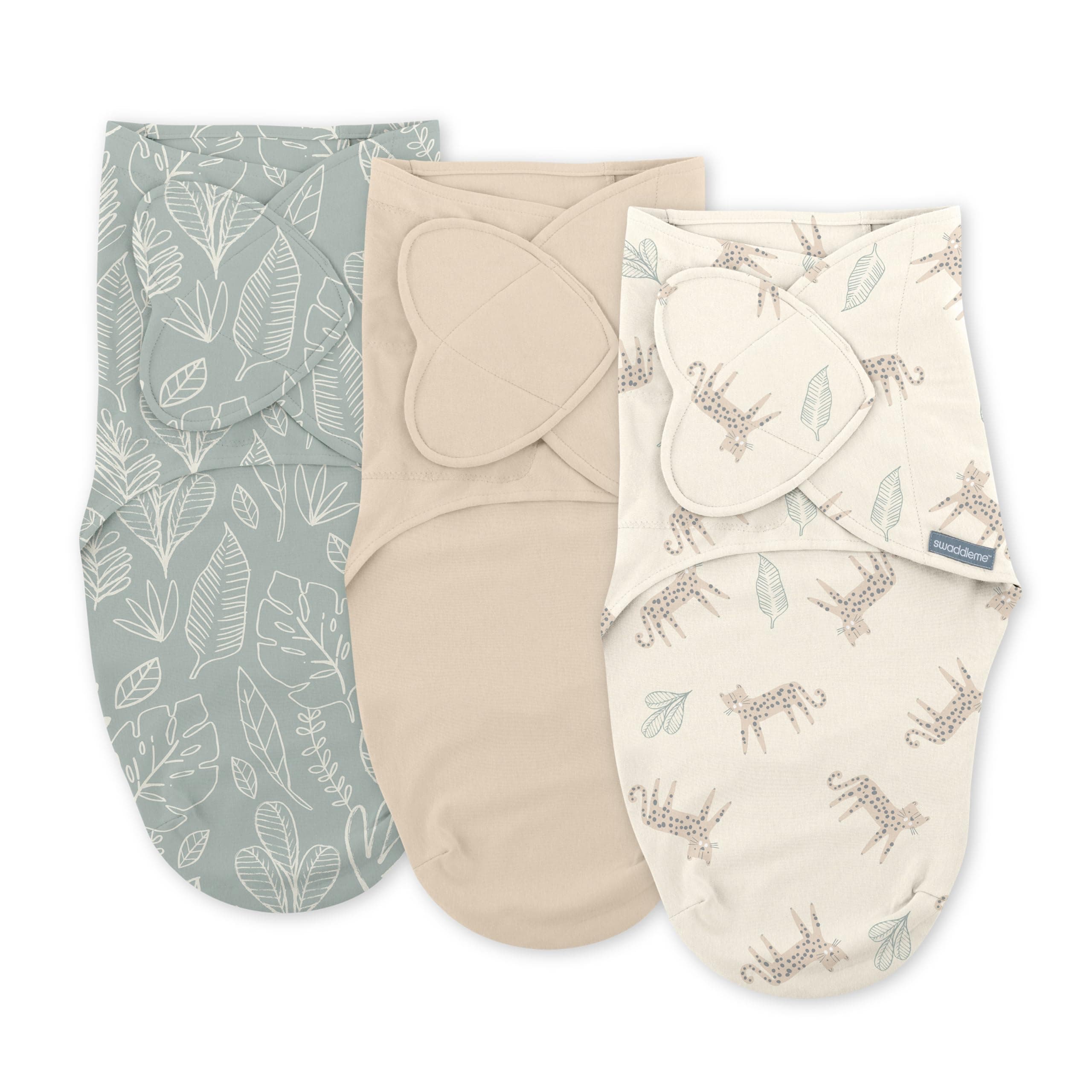 by Ingenuity Monogram Collection Swaddle, 3-Pack, for Ages 0-3 Months - Born Free