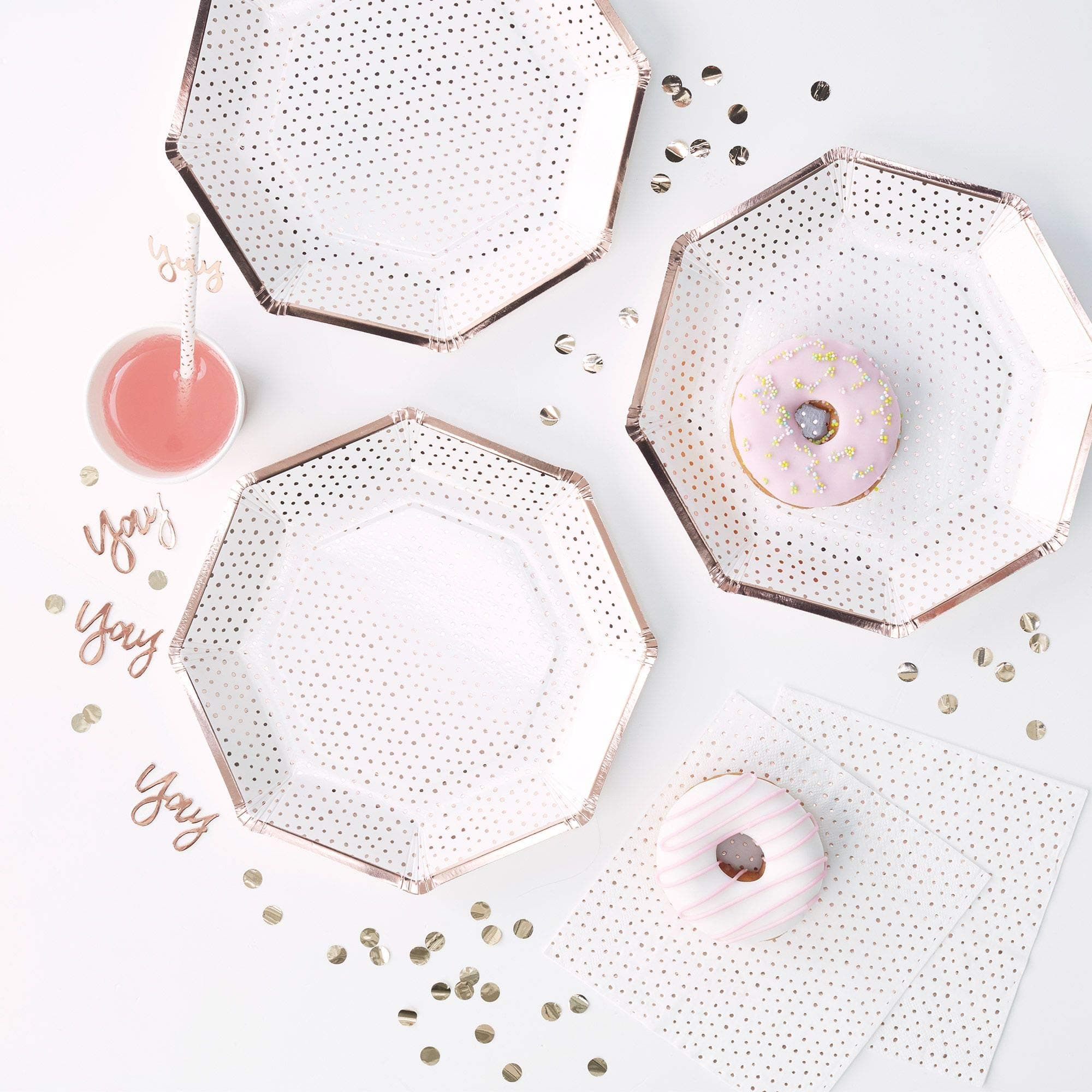 Skylantern Original® Small Dots Pink Gold Plates x8
