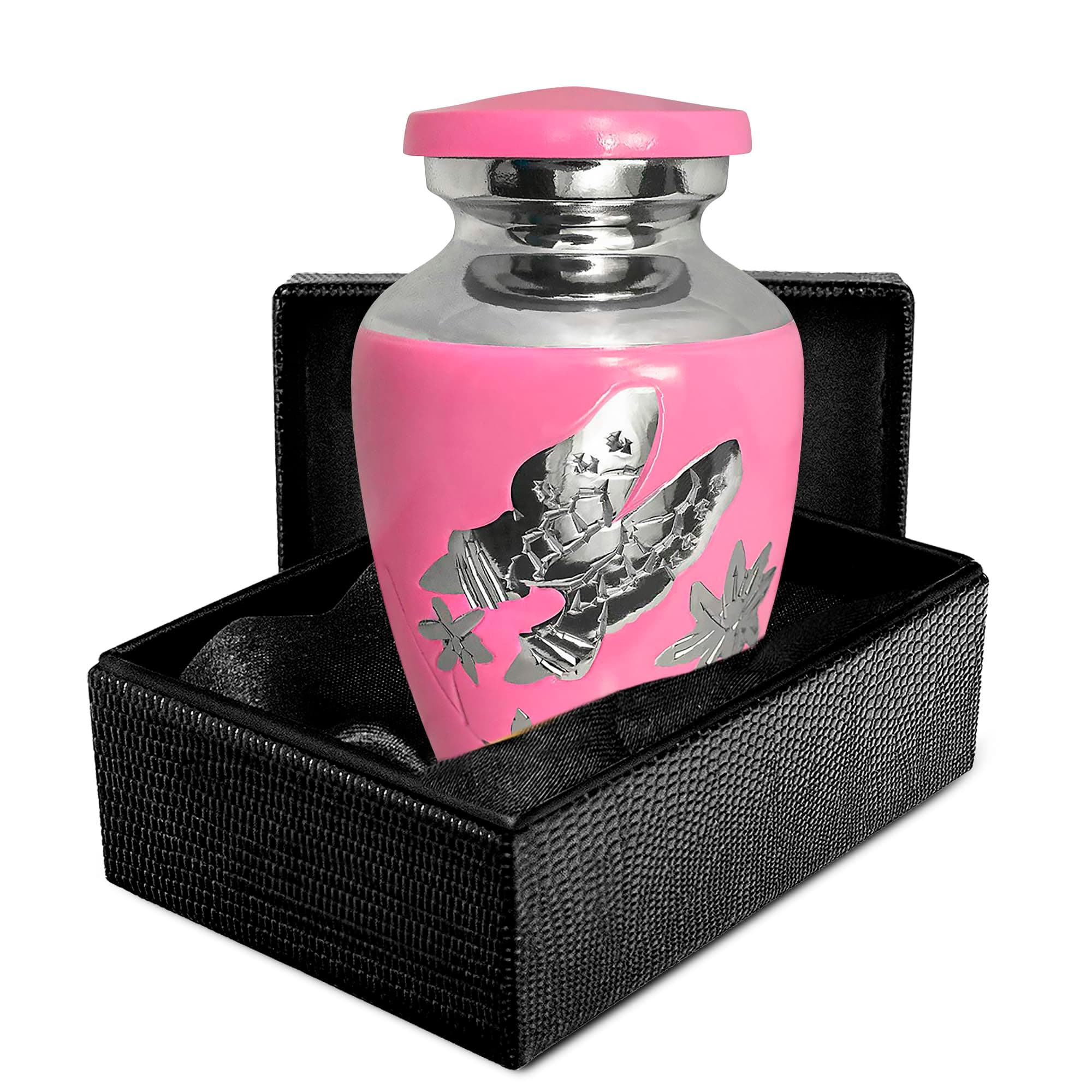 Trupoint Memorials Small Urns for Human Ashes Keepsake, Decorative Mini Cremation Urn for Adult Men & Women – Small, Pink Butterfly