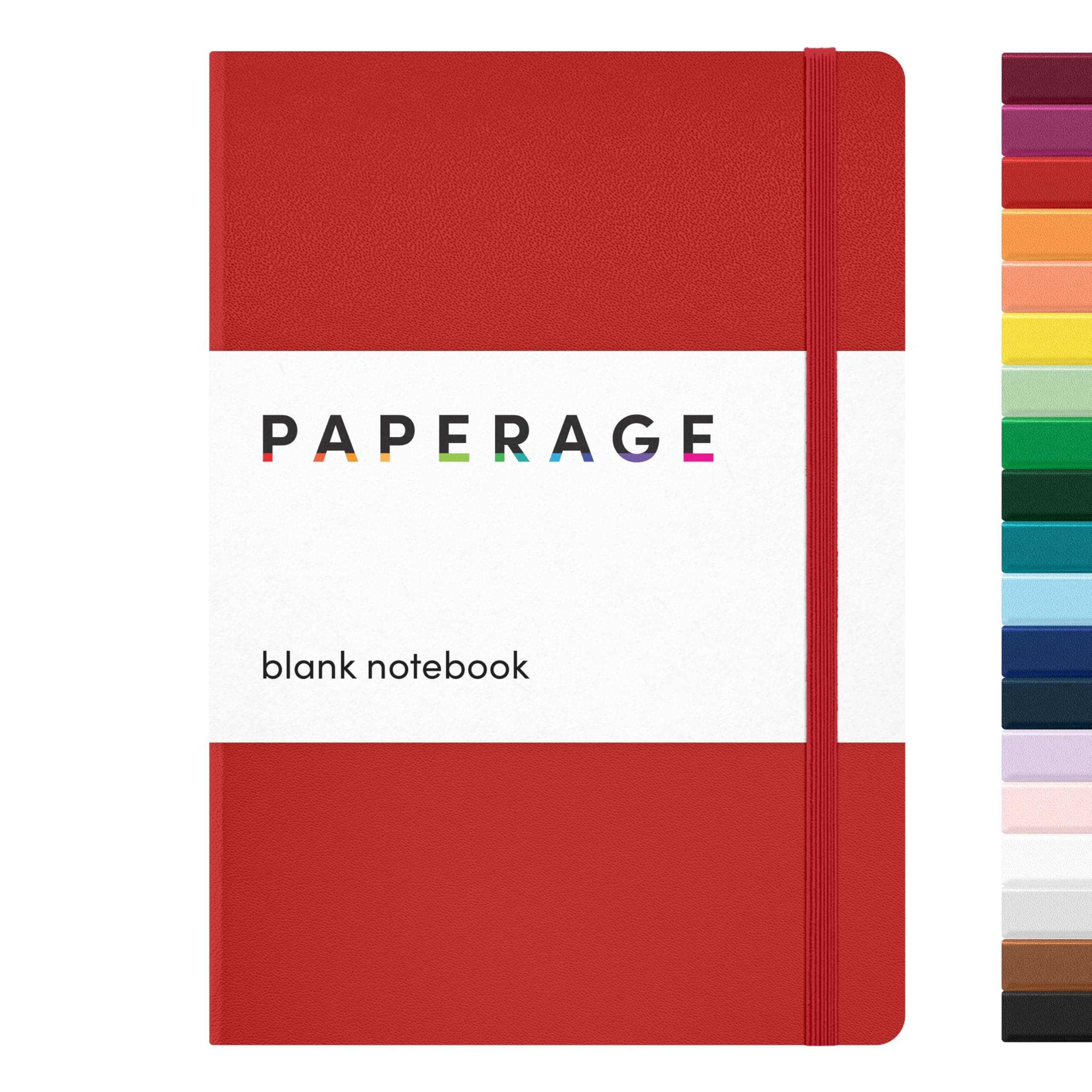 Blank Journal Notebook, (Red), 160 Pages, Medium 5.6 in x 8 in - 100 GSM Thick Paper – Hardcover Journaling Notebook for Work, School, Note Taking or Sketching