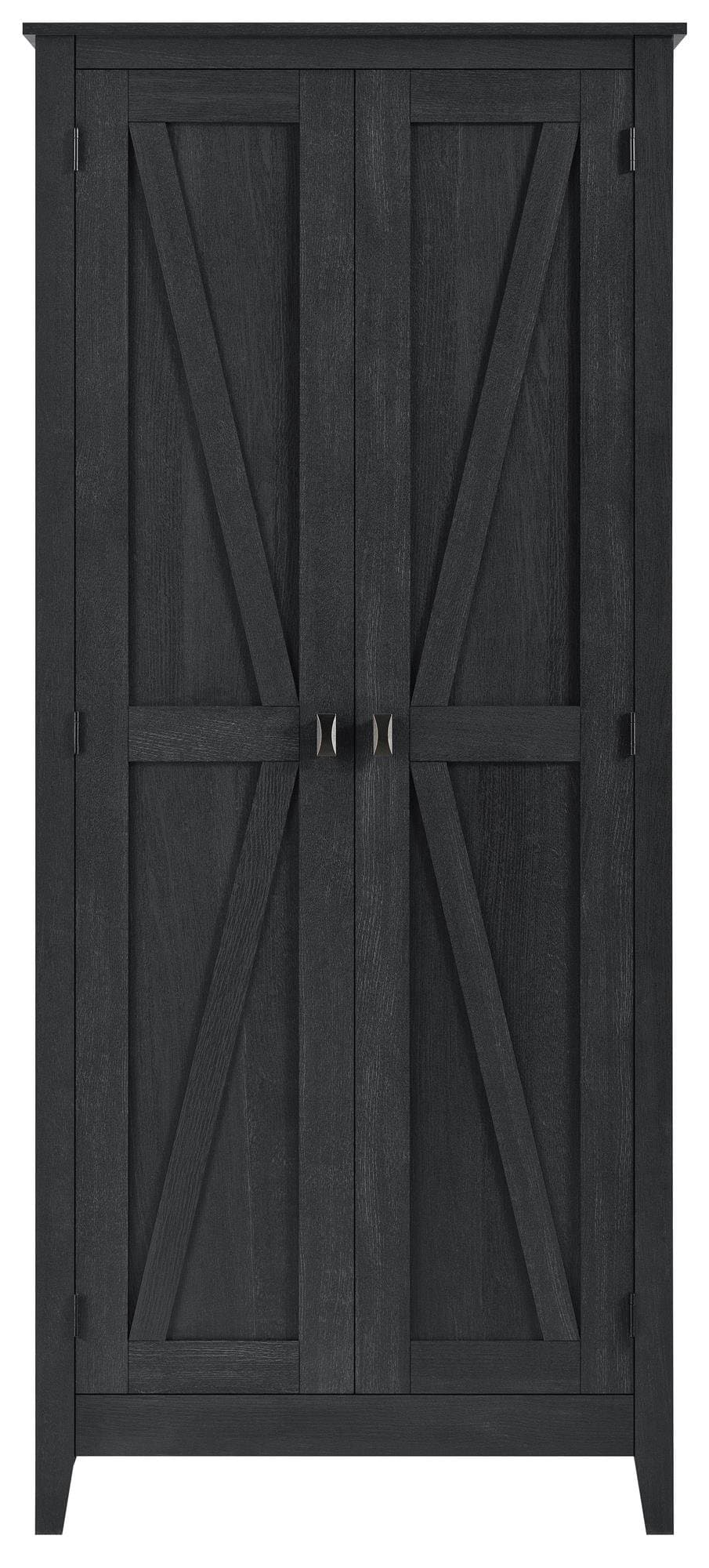 SystemBuildEvolution Farmington 31.5" Wide Storage Cabinet, Black Oak