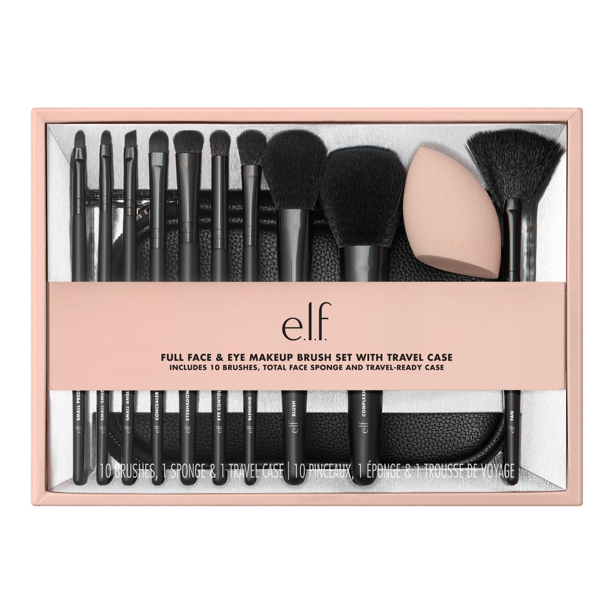 Full Face & Eye Makeup Brush Set, 11 Makeup Brushes For Foundation To Bronzer, Eyeshadow & More, Vegan & Cruelty-Free