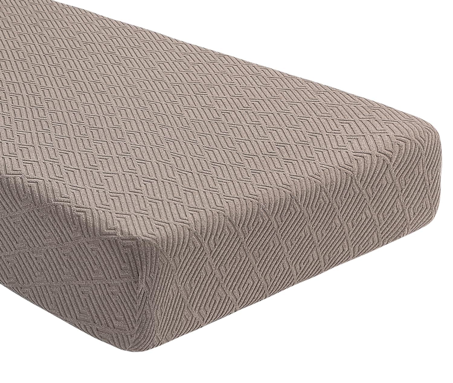 SearchI Stretch Jacquard Sofa Couch Cushion Covers Replacement Reversible Cushion Slipcovers Sofa Seat Cover Furniture Protector Sofa Slipcover Soft with Elastic Bottom(Medium, Khaki)