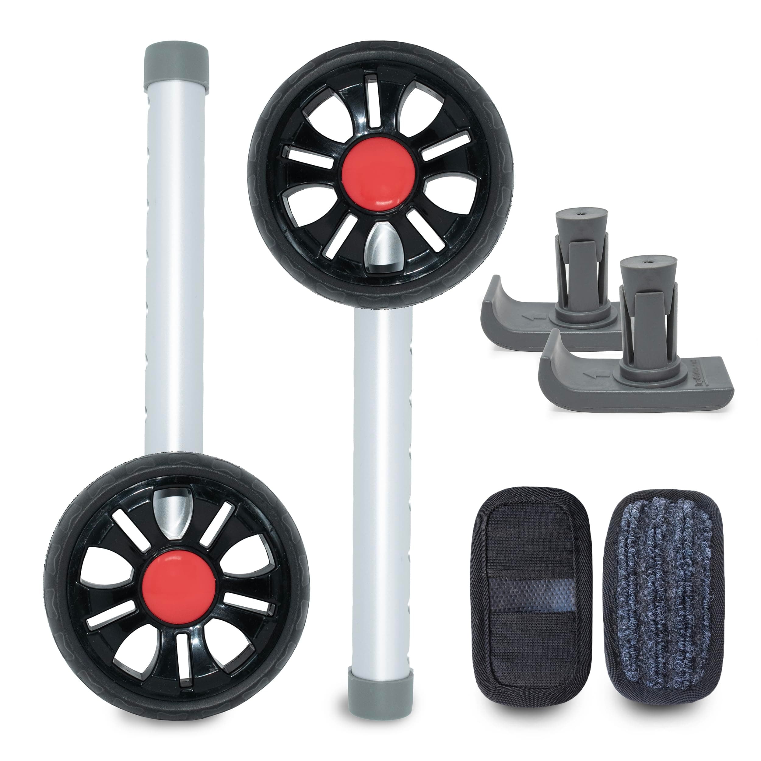 TREADZ: Universal Walker Wheel Kit with FlexFit Walker Ski Glides (Rockin Red)