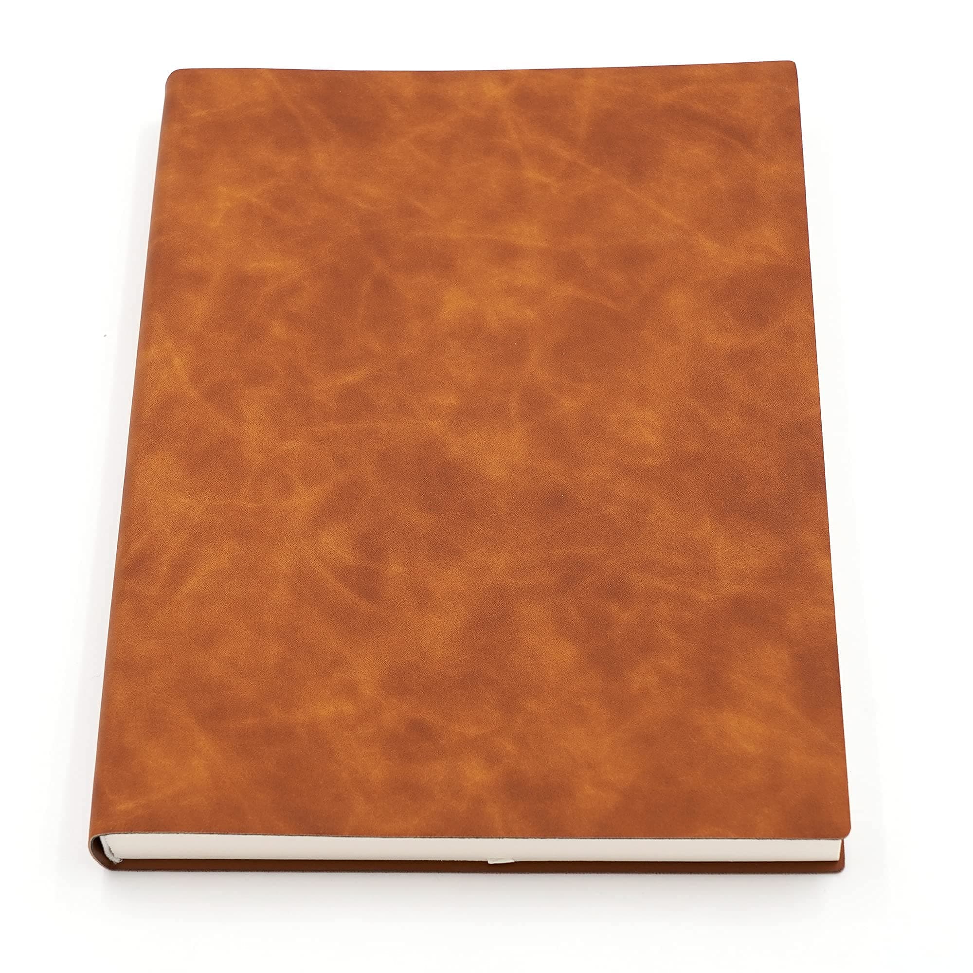 BenOpinion Large Thick Journal Notebook, Blank Papers, A4 8.4x11.4 inches, 416 Pages, Soft Faux Leather Cover Sketchbook for Writing Drawing (Brown, Plain) [Hardcover]