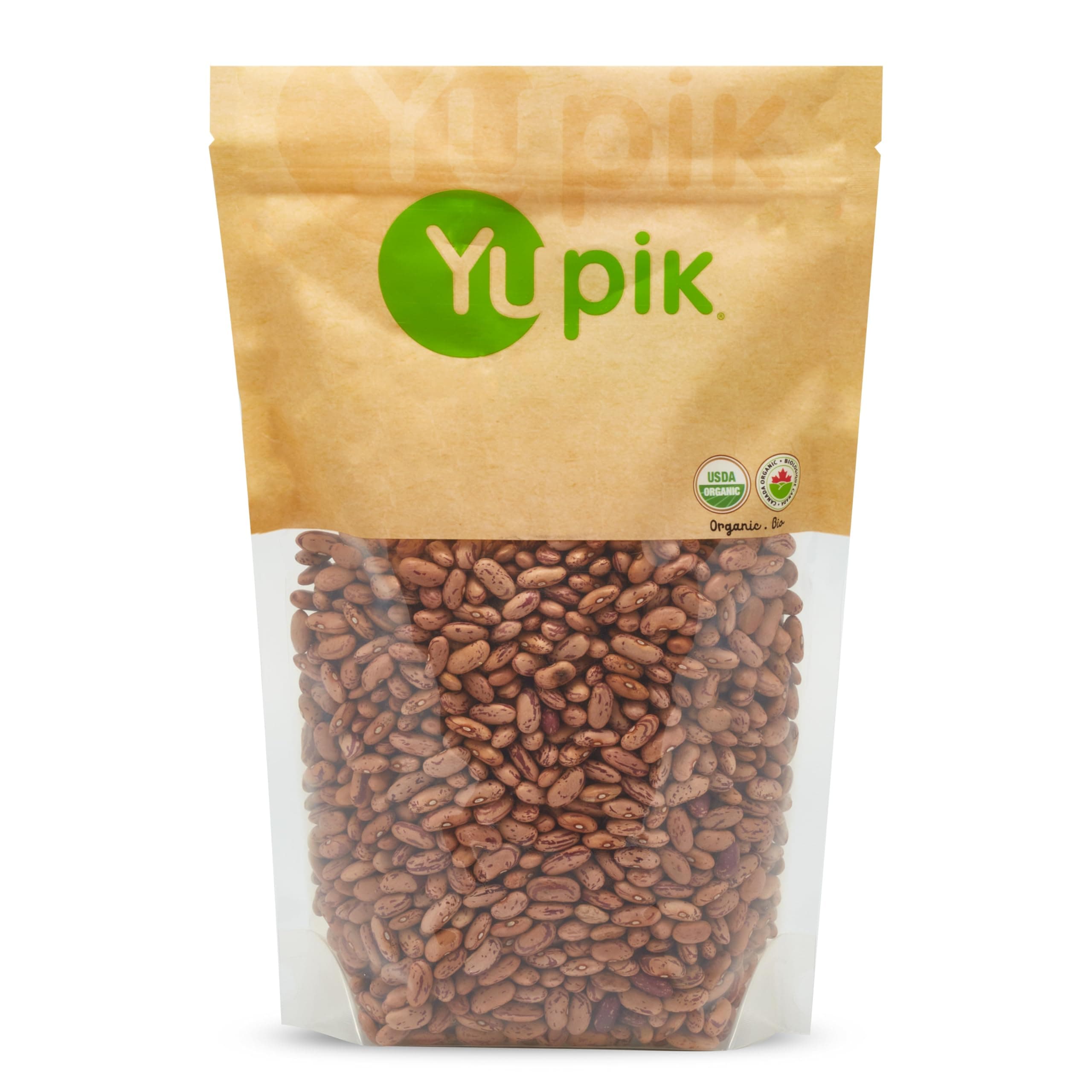 Yupik Organic Pinto Beans, 2.2 lb (35.3 oz), Non-GMO, Vegan & Gluten-Free, USDA Certified, Kosher, Dried Beans, Excellent Source of Protein & Fiber, Perfect for Refried Beans, Soups & Dips