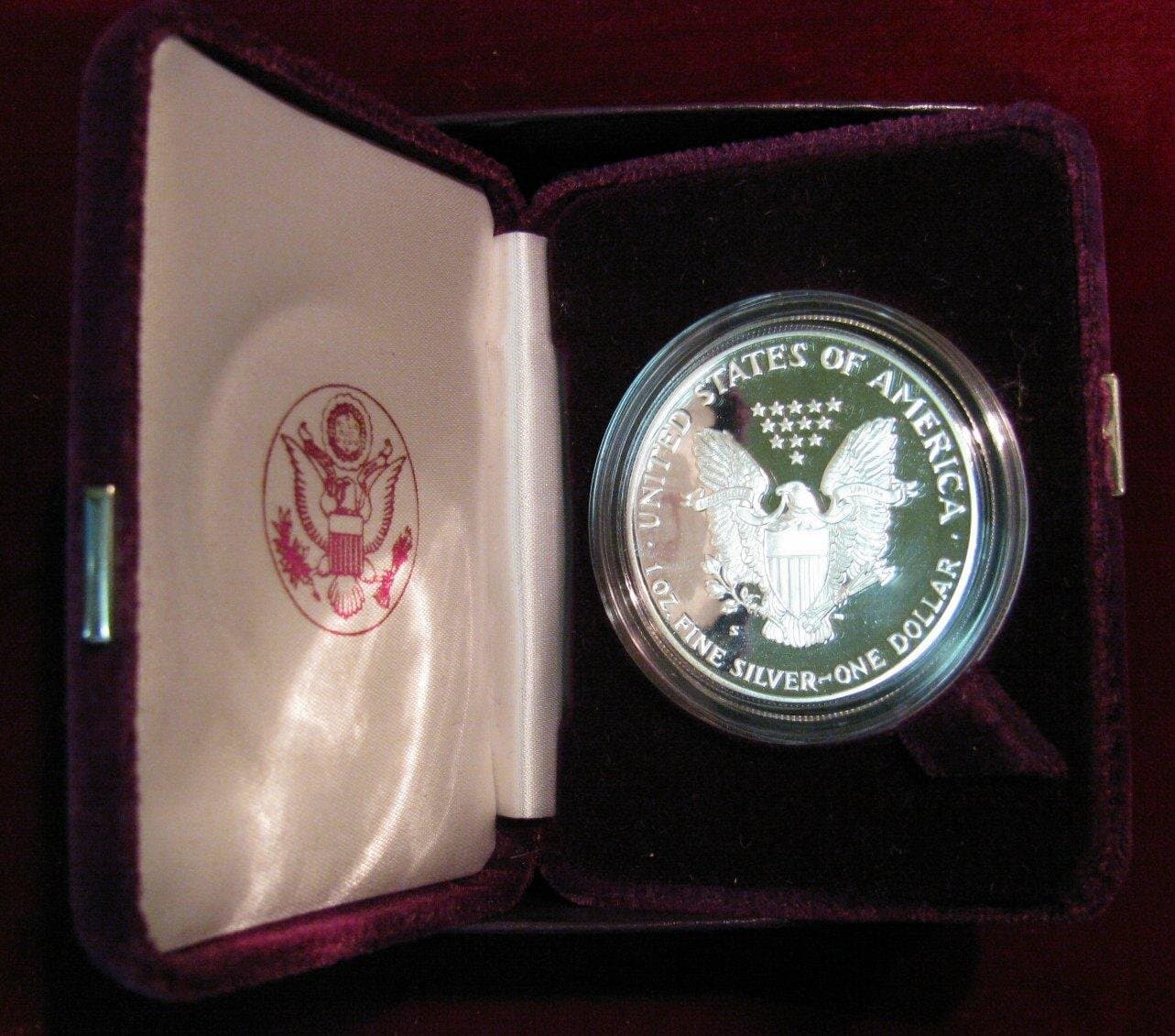 1987 American Silver Eagle Proof $1 Dollar Coin W/Box