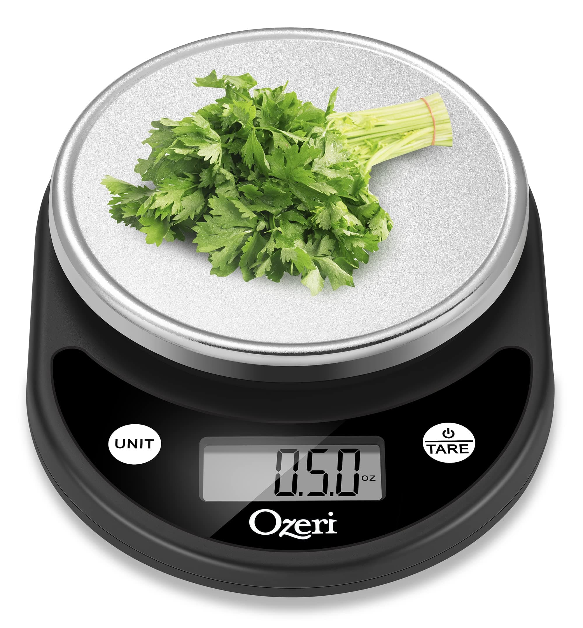 Ozeri® Pronto® Digital Multifunction Kitchen and Food Scale with Variable Graduation Technology®, Silver on Black